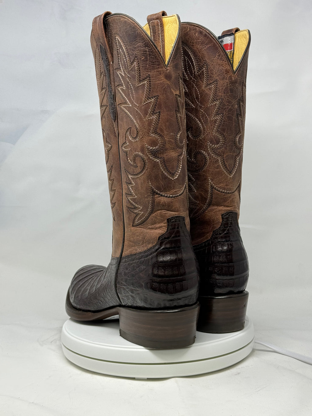 DJ2008 | Don Juan Boots Men's Caiman Belly Chocolate R Toe