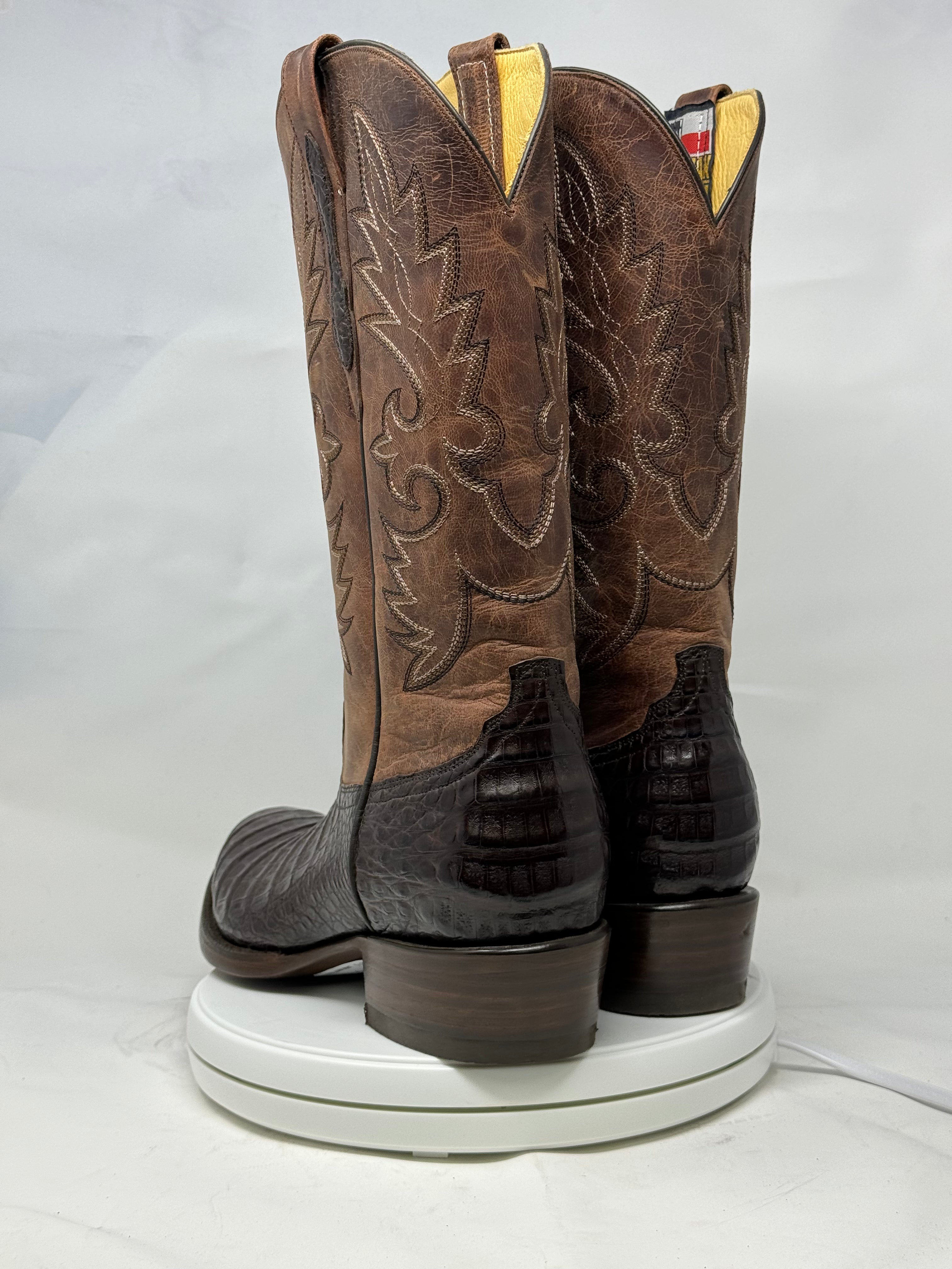 DJ2008 | Don Juan Boots Men's Caiman Belly Chocolate R Toe