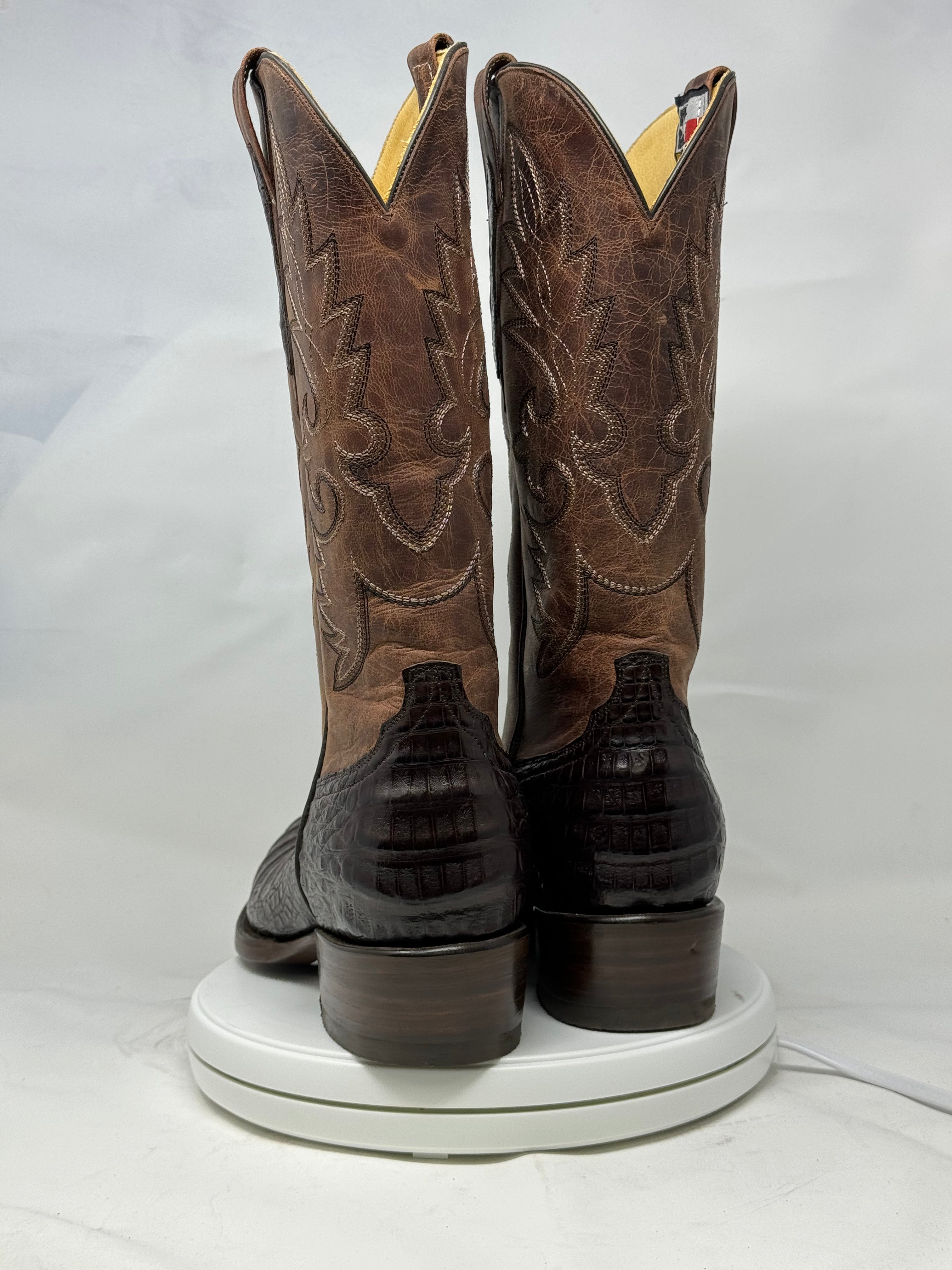DJ2008 | Don Juan Boots Men's Caiman Belly Chocolate R Toe