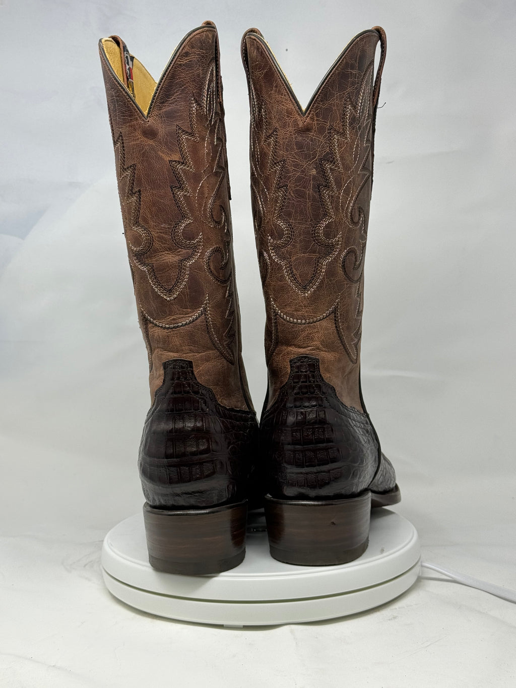DJ2008 | Don Juan Boots Men's Caiman Belly Chocolate R Toe