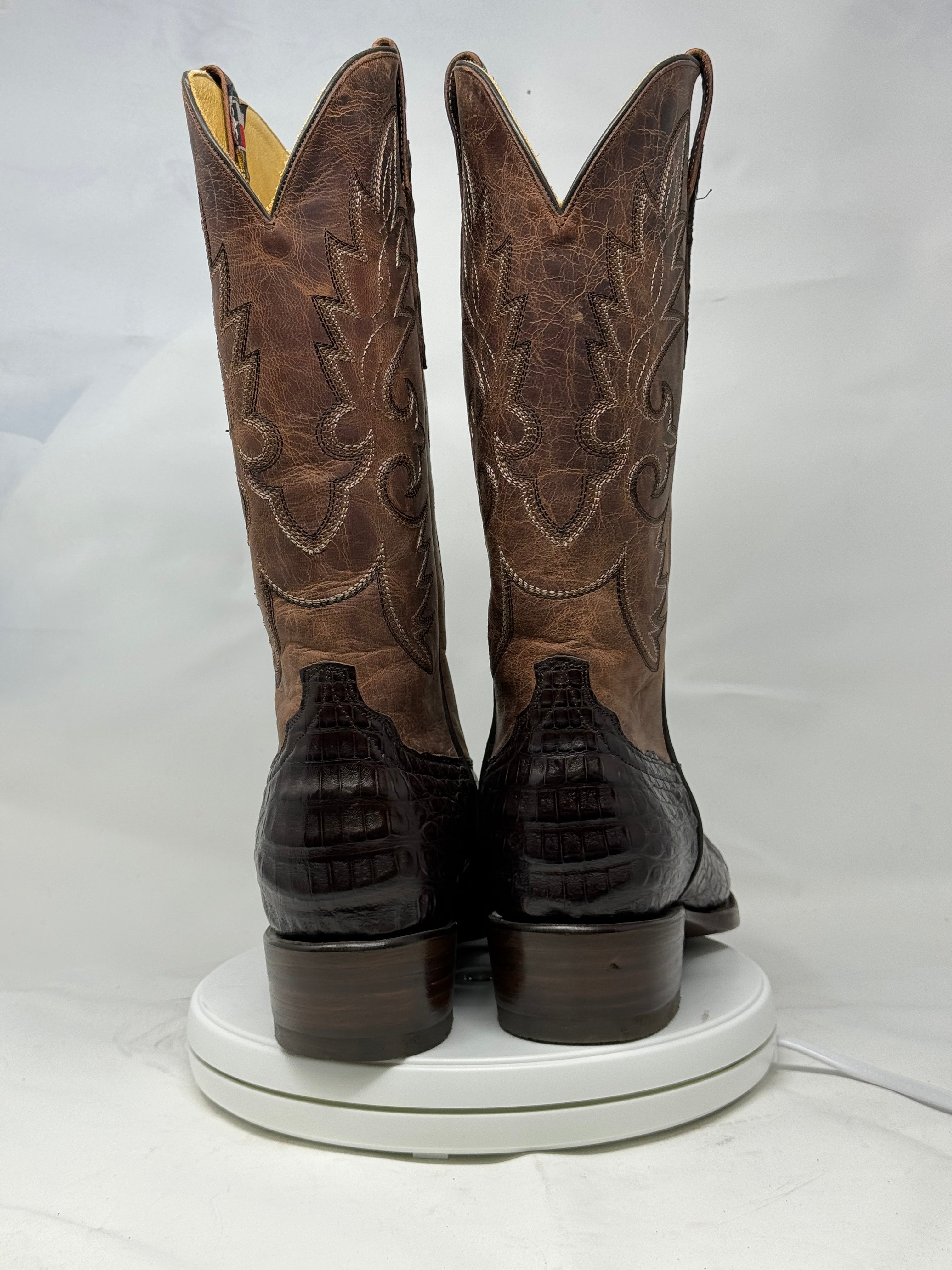 DJ2008 | Don Juan Boots Men's Caiman Belly Chocolate R Toe