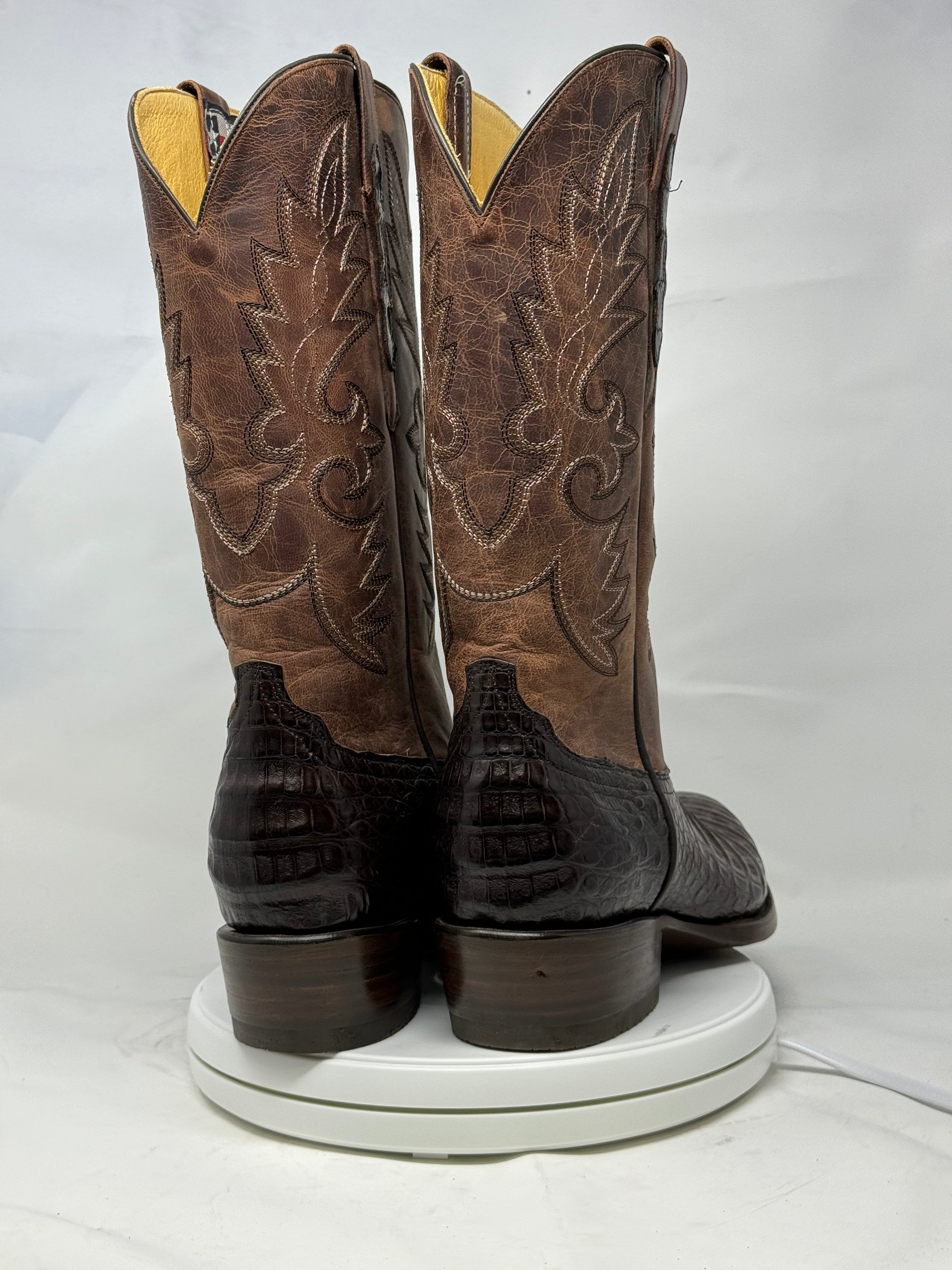 DJ2008 | Don Juan Boots Men's Caiman Belly Chocolate R Toe