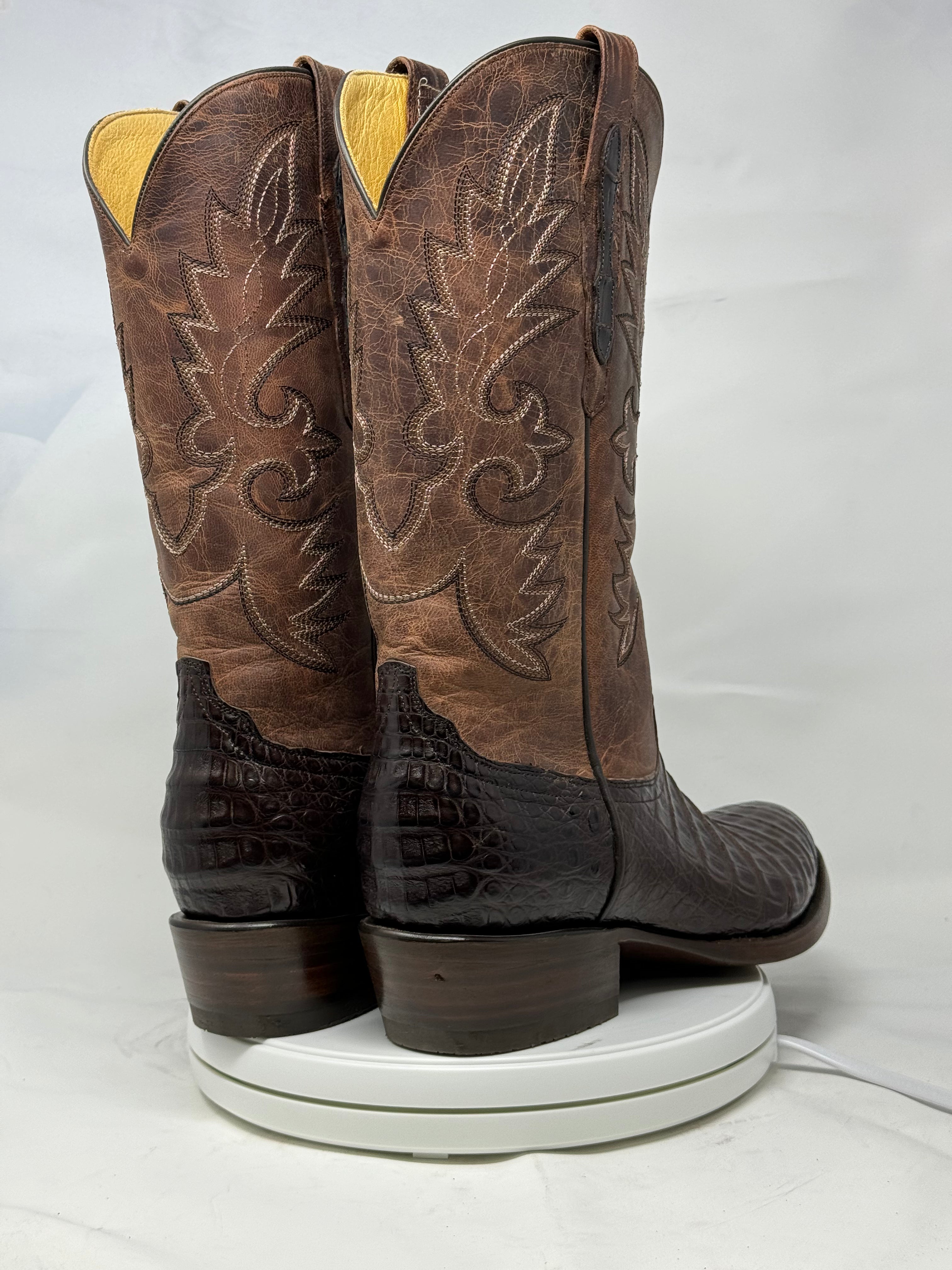 DJ2008 | Don Juan Boots Men's Caiman Belly Chocolate R Toe