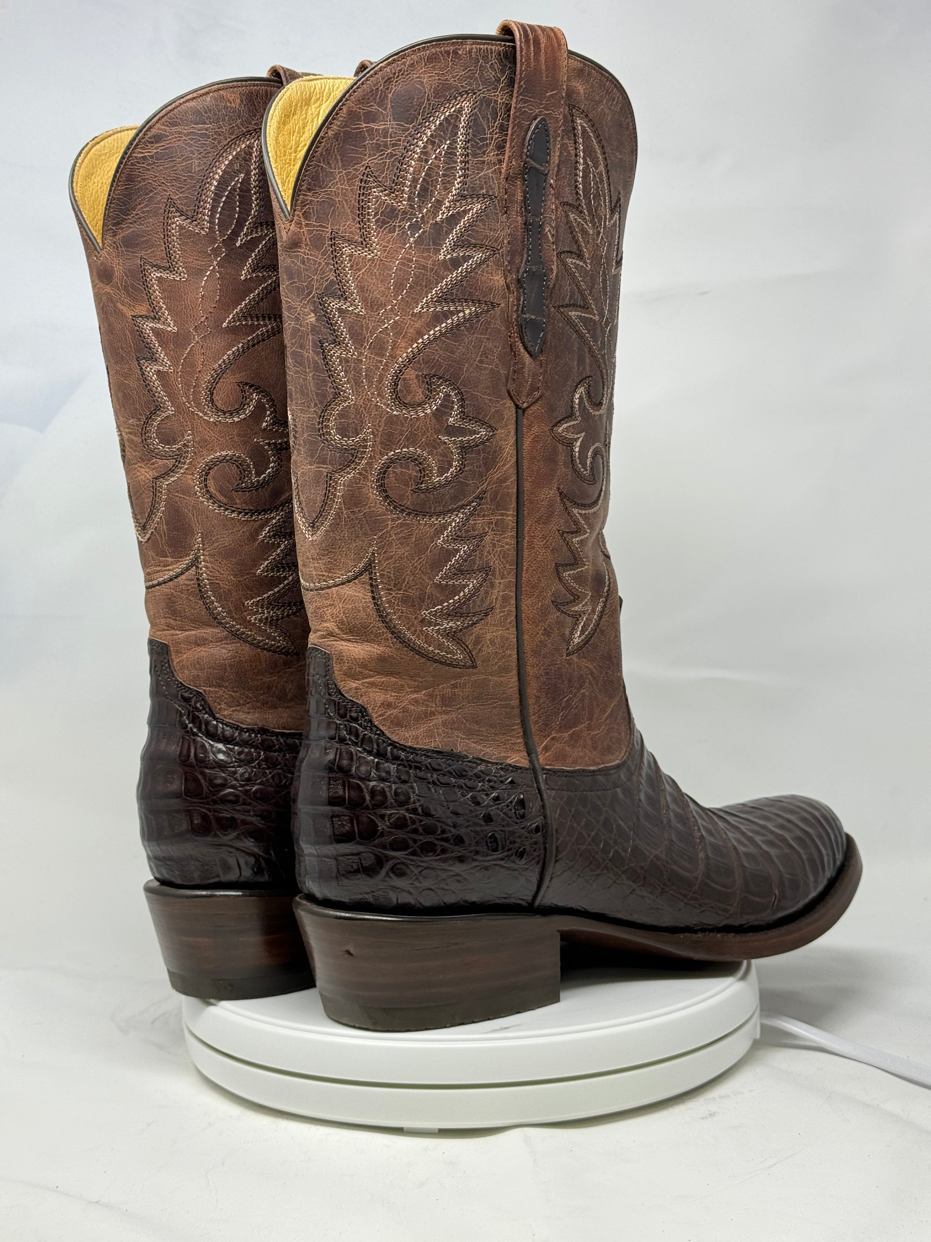DJ2008 | Don Juan Boots Men's Caiman Belly Chocolate R Toe