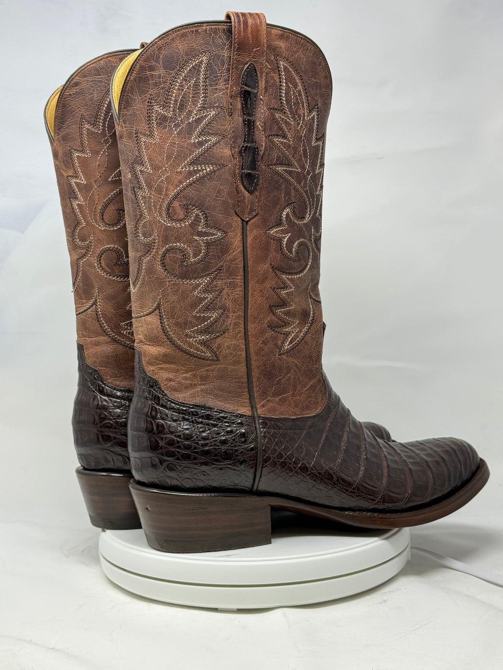DJ2008 | Don Juan Boots Men's Caiman Belly Chocolate R Toe