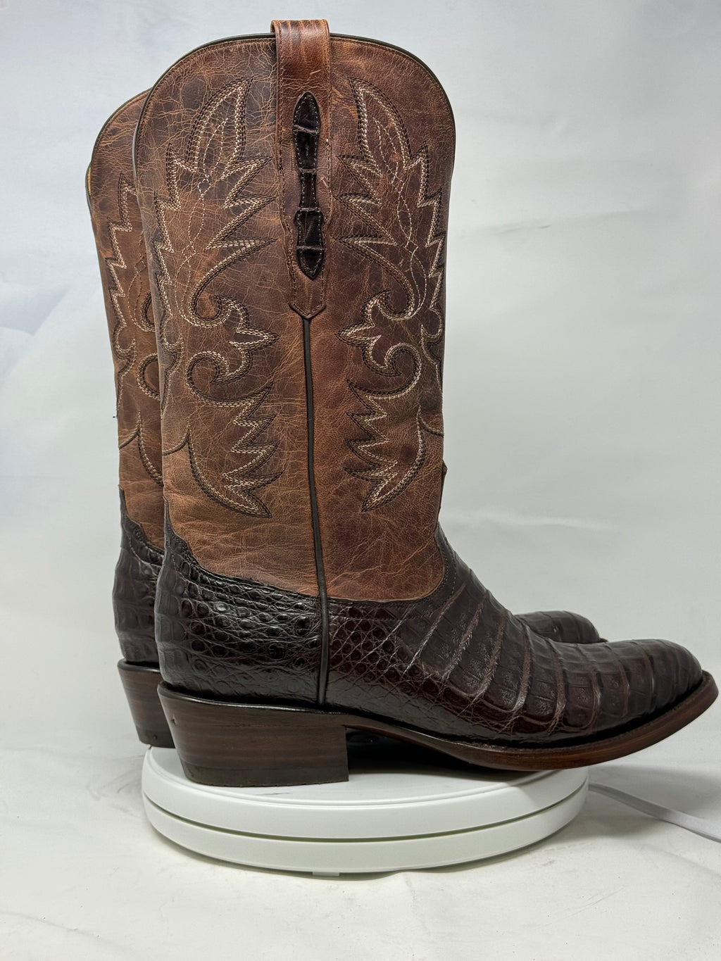 DJ2008 | Don Juan Boots Men's Caiman Belly Chocolate R Toe
