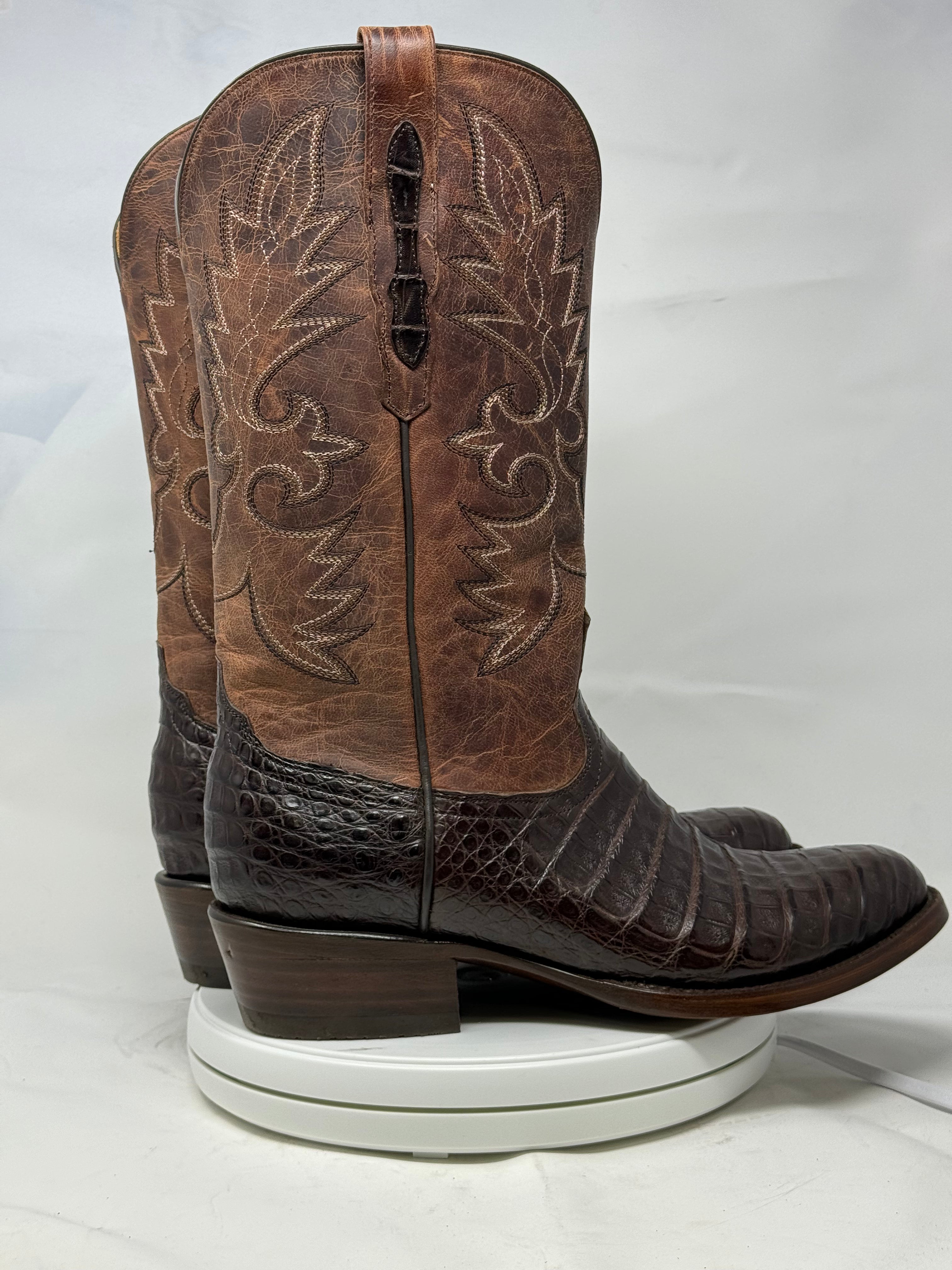 DJ2008 | Don Juan Boots Men's Caiman Belly Chocolate R Toe
