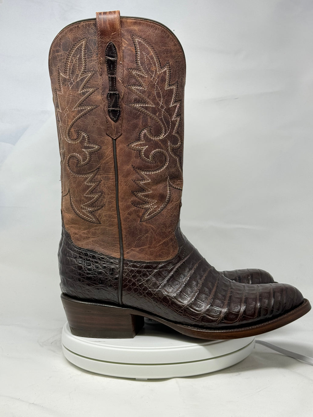 DJ2008 | Don Juan Boots Men's Caiman Belly Chocolate R Toe