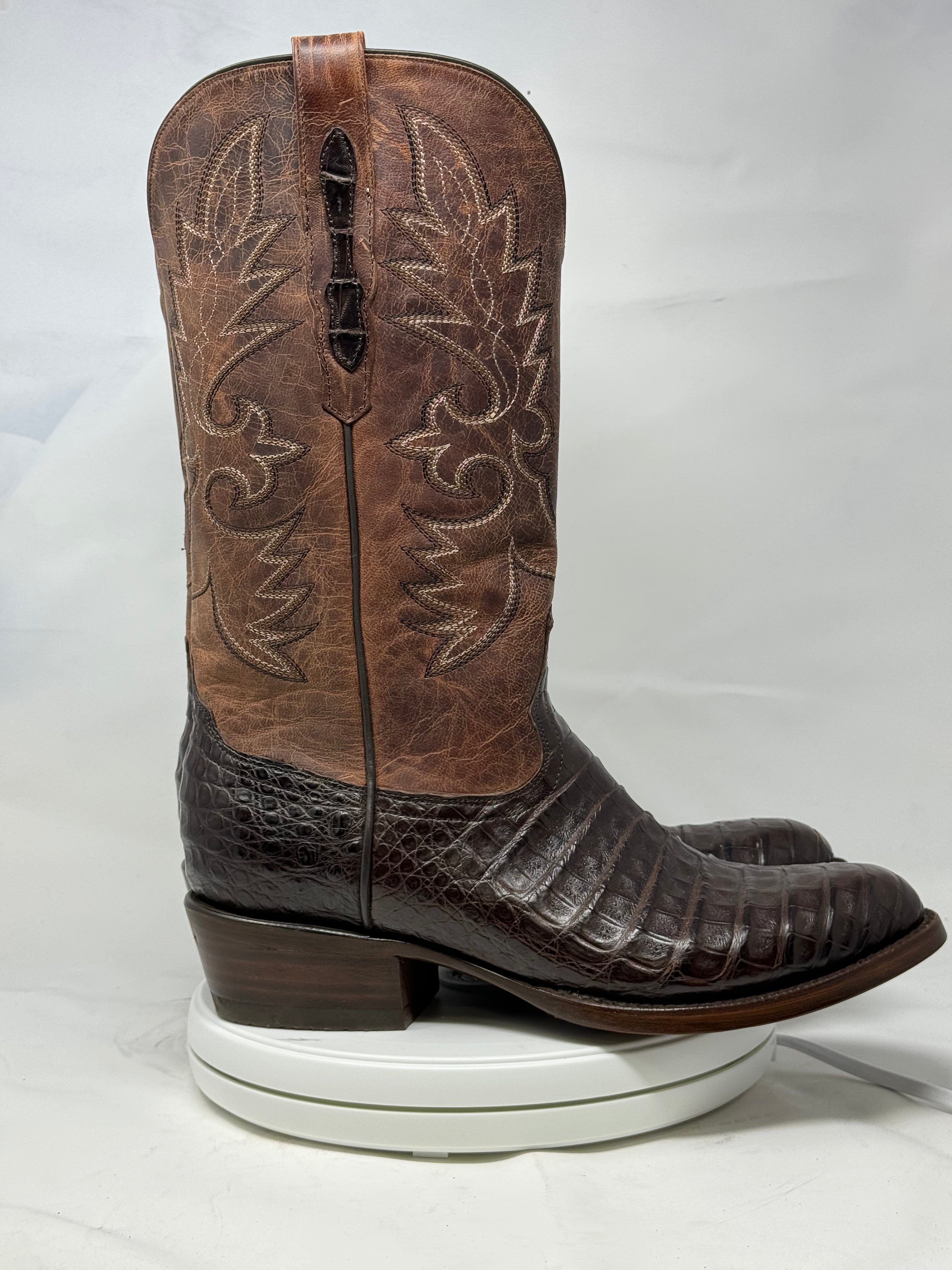 DJ2008 | Don Juan Boots Men's Caiman Belly Chocolate R Toe
