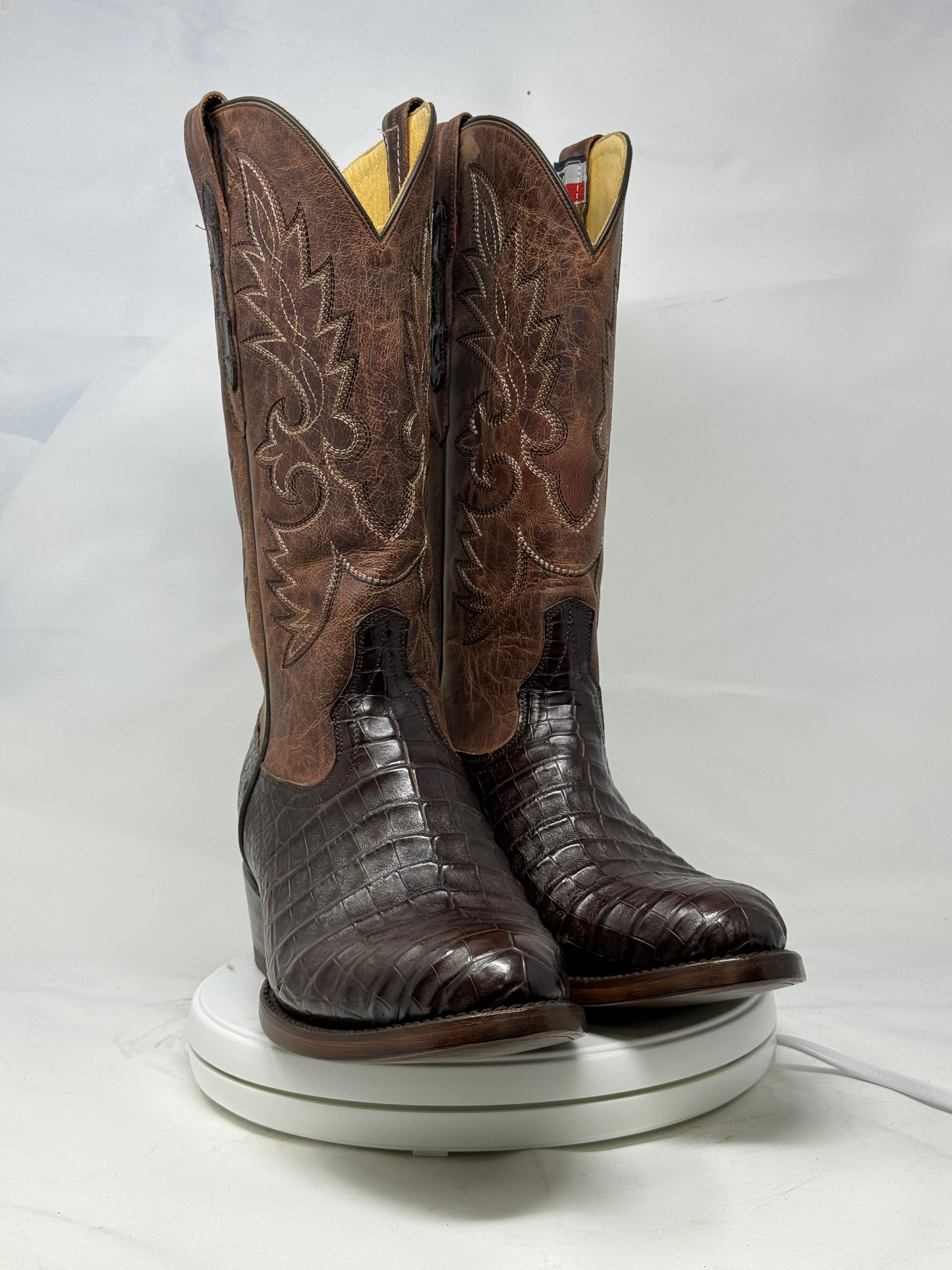 DJ2008 | Don Juan Boots Men's Caiman Belly Chocolate R Toe