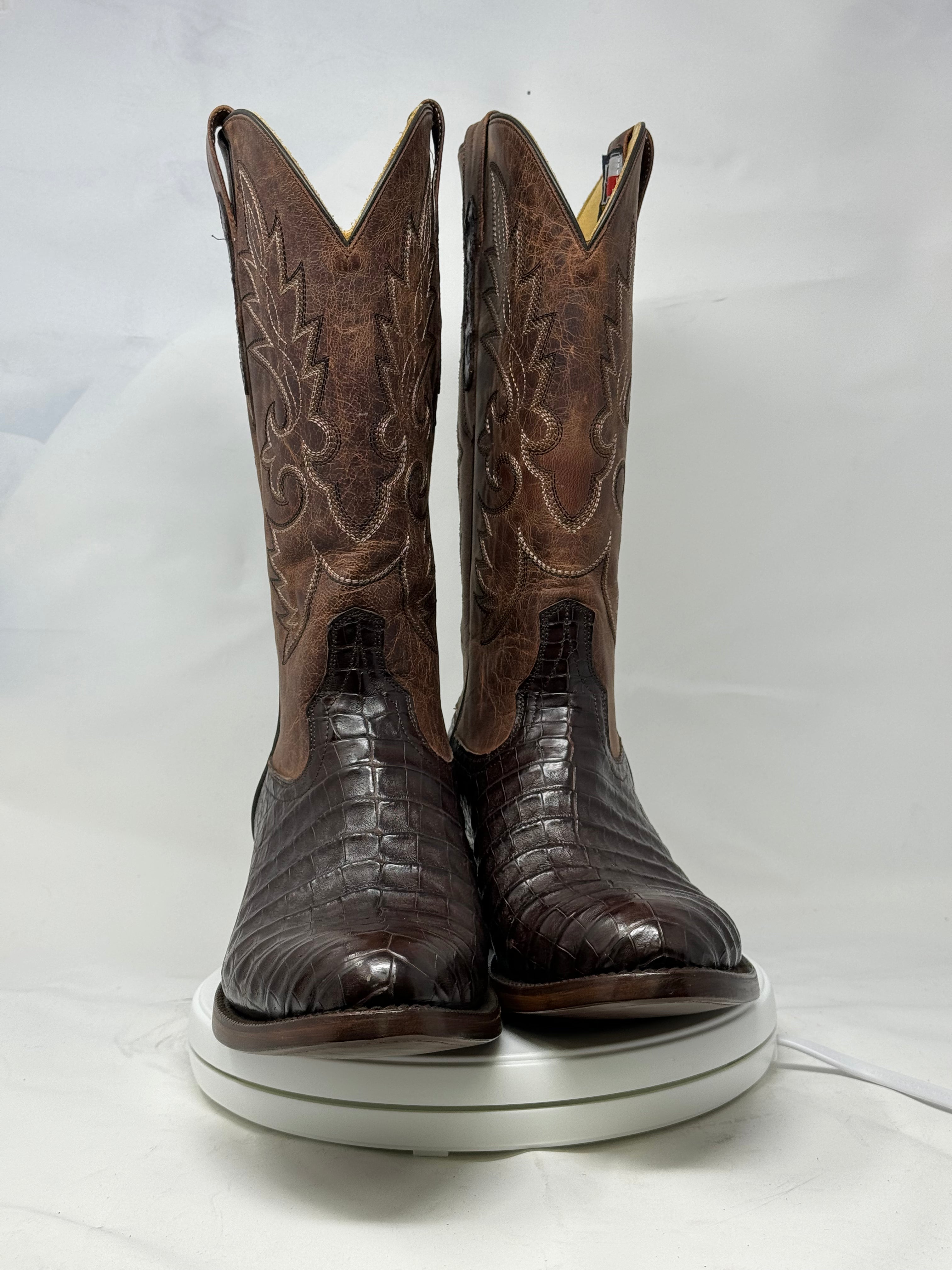 DJ2008 | Don Juan Boots Men's Caiman Belly Chocolate R Toe