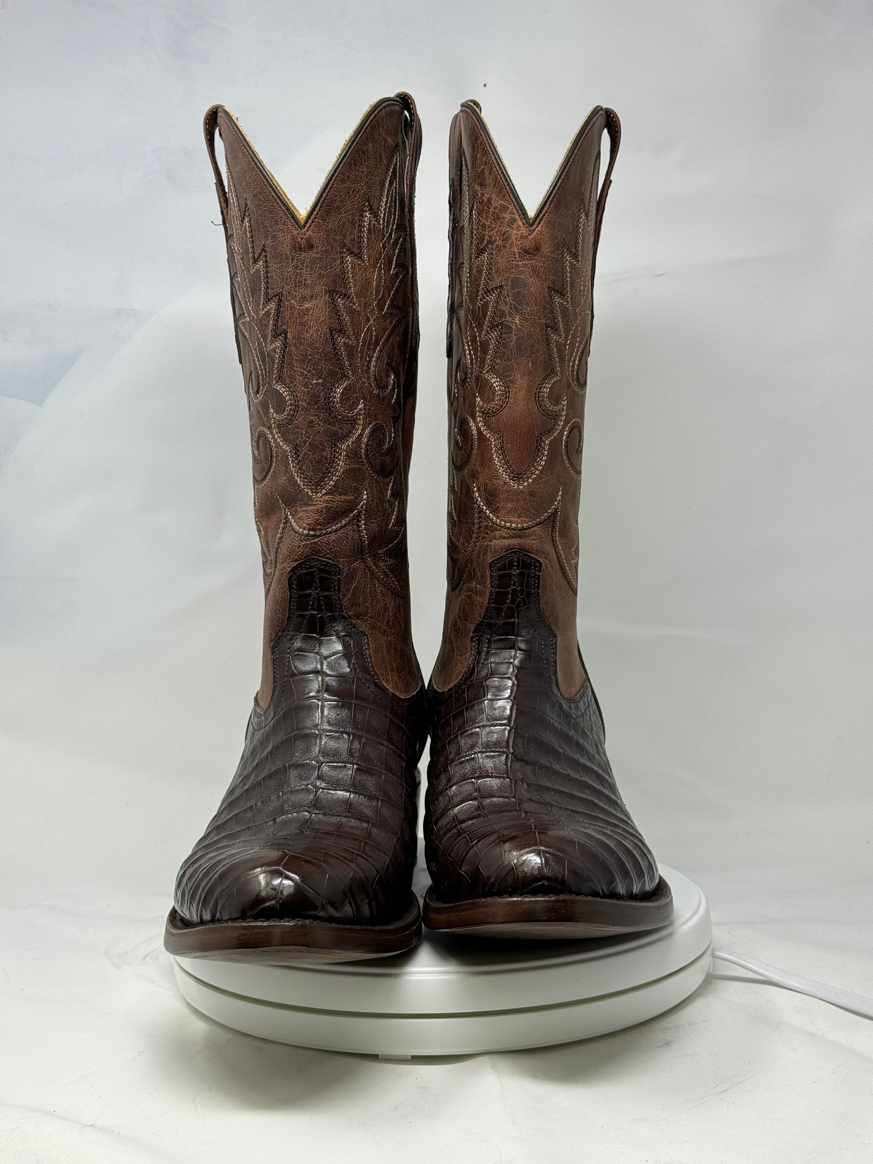 DJ2008 | Don Juan Boots Men's Caiman Belly Chocolate R Toe