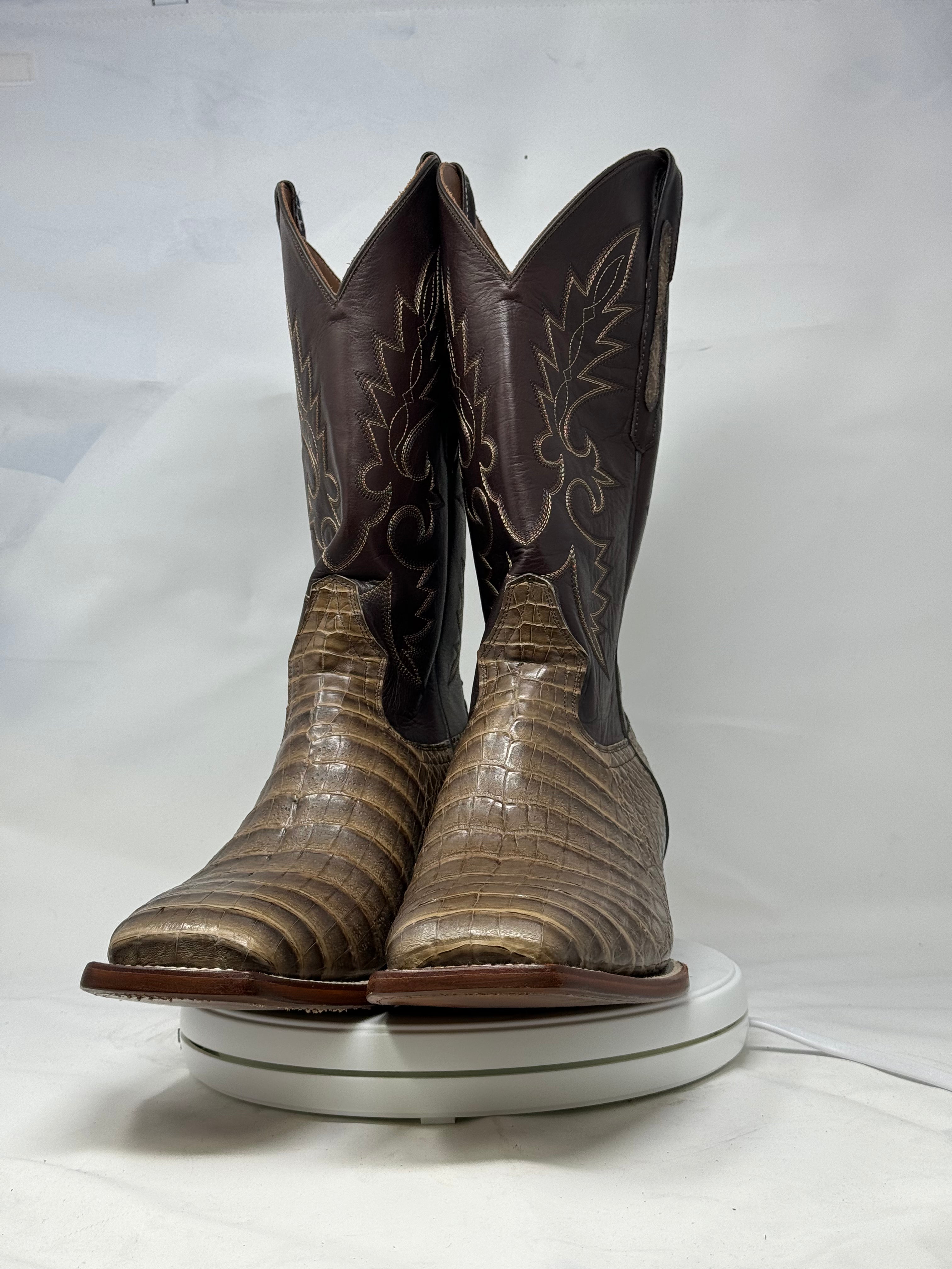 DJ2048 | Don Juan Boots Men's Caiman Belly Choco Mink H Toe P