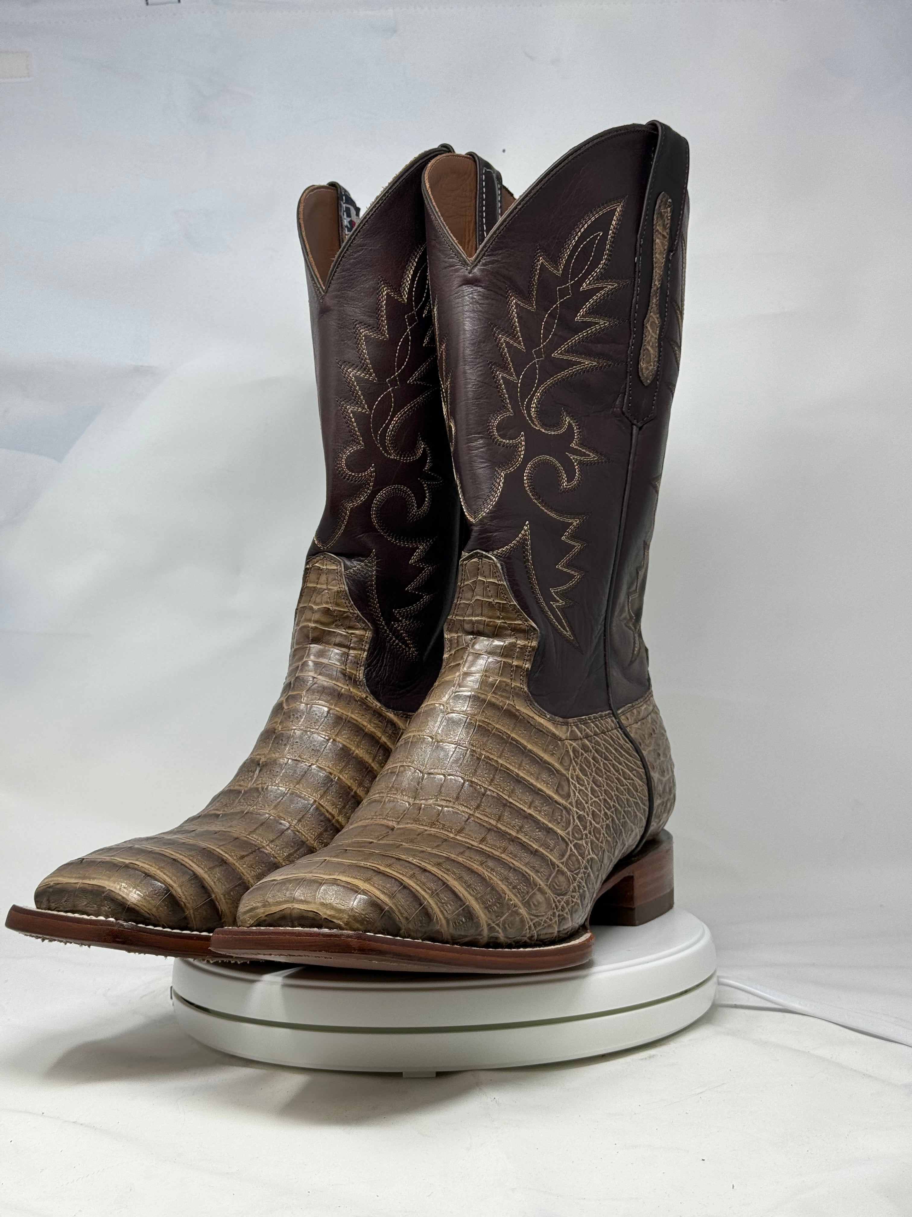 DJ2048 | Don Juan Boots Men's Caiman Belly Choco Mink H Toe P