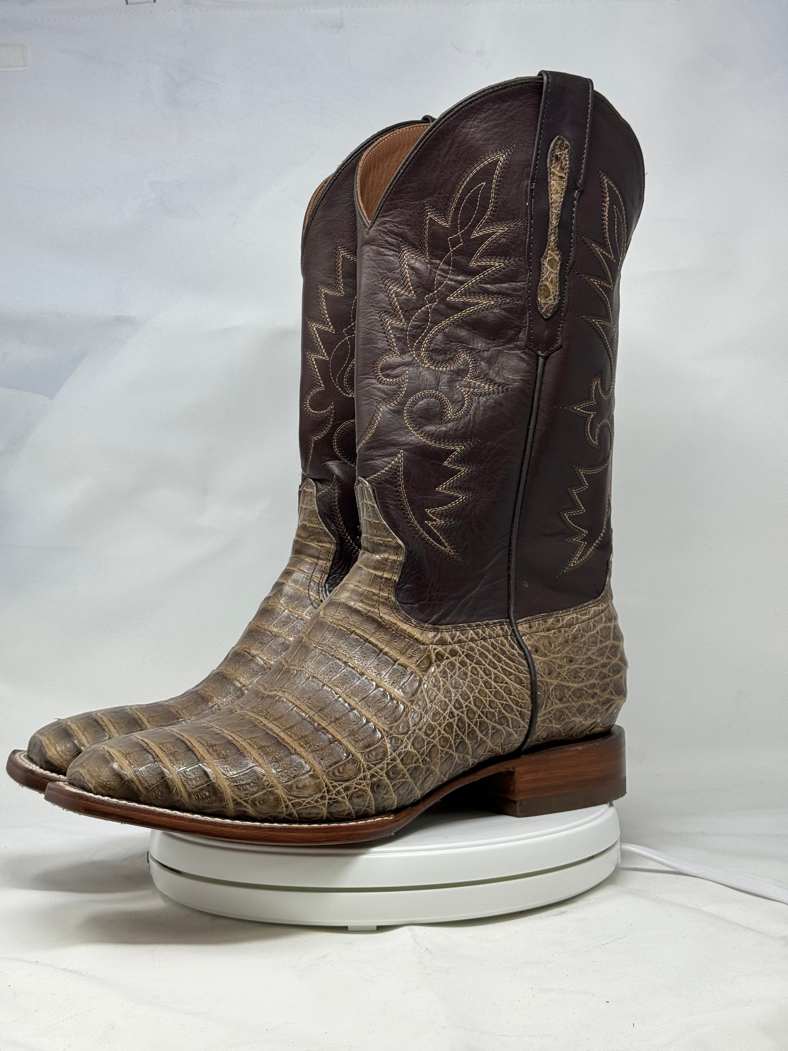 DJ2048 | Don Juan Boots Men's Caiman Belly Choco Mink H Toe P