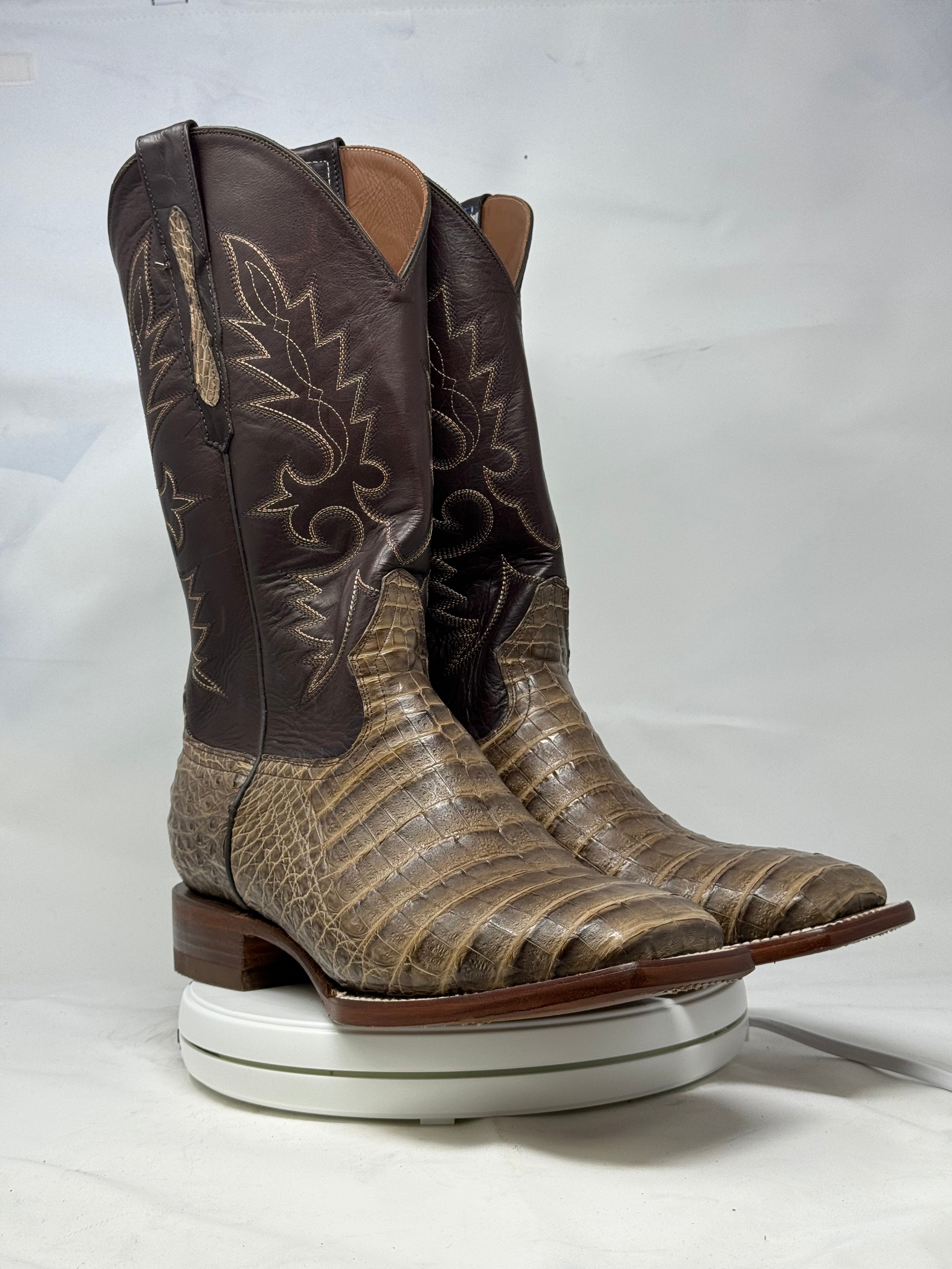 DJ2048 | Don Juan Boots Men's Caiman Belly Choco Mink H Toe P