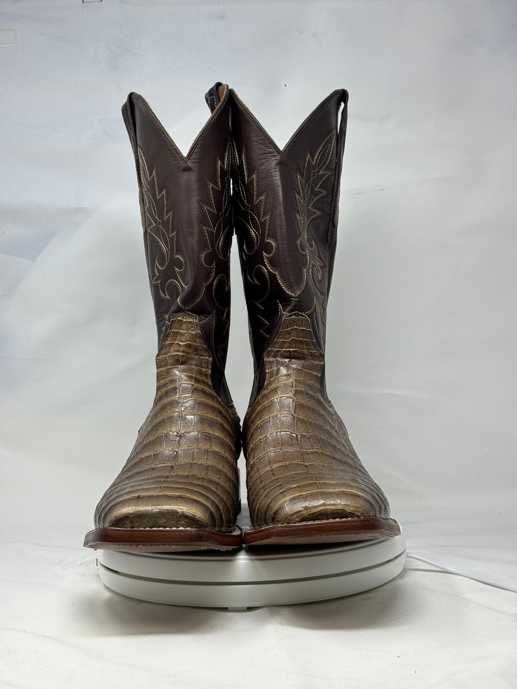 DJ2048 | Don Juan Boots Men's Caiman Belly Choco Mink H Toe P