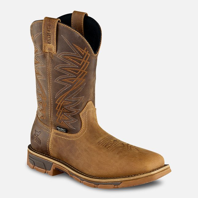 83912 | MARSHALL Men's 11-inch Waterproof Leather Safety Toe Pull-On Boot