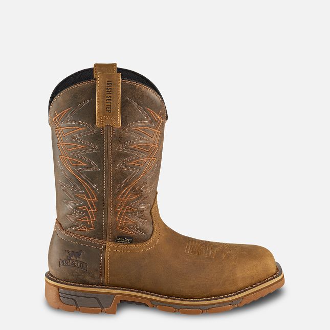 83912 | MARSHALL Men's 11-inch Waterproof Leather Safety Toe Pull-On Boot