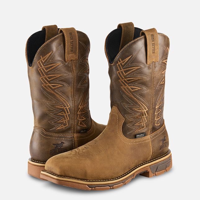 83912 | MARSHALL Men's 11-inch Waterproof Leather Safety Toe Pull-On Boot