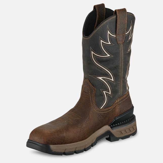 83992 | TWO HARBORS Men's 11-inch Waterproof Leather Safety Toe Pull-On Boot