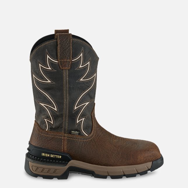 83992 | TWO HARBORS Men's 11-inch Waterproof Leather Safety Toe Pull-On Boot