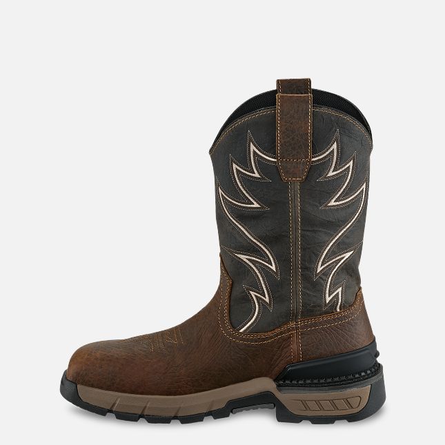 83992 | TWO HARBORS Men's 11-inch Waterproof Leather Safety Toe Pull-On Boot