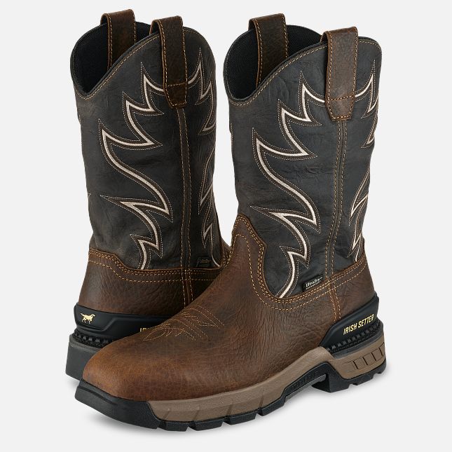 83992 | TWO HARBORS Men's 11-inch Waterproof Leather Safety Toe Pull-On Boot