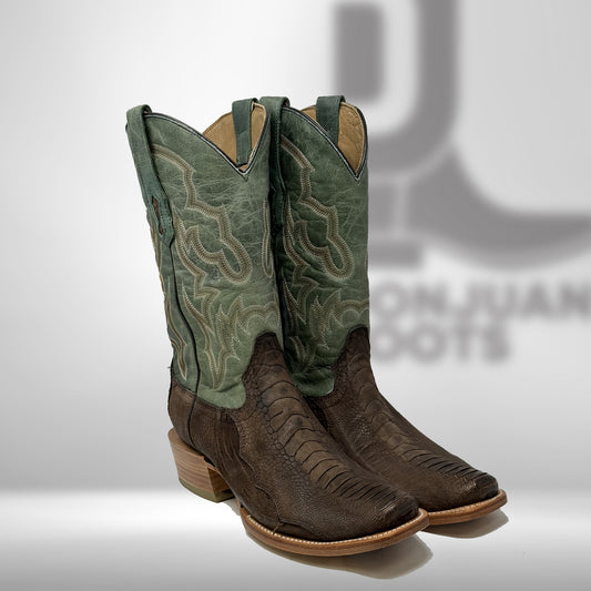 Corral Men's Brown / Green Ostrich Leg Boots