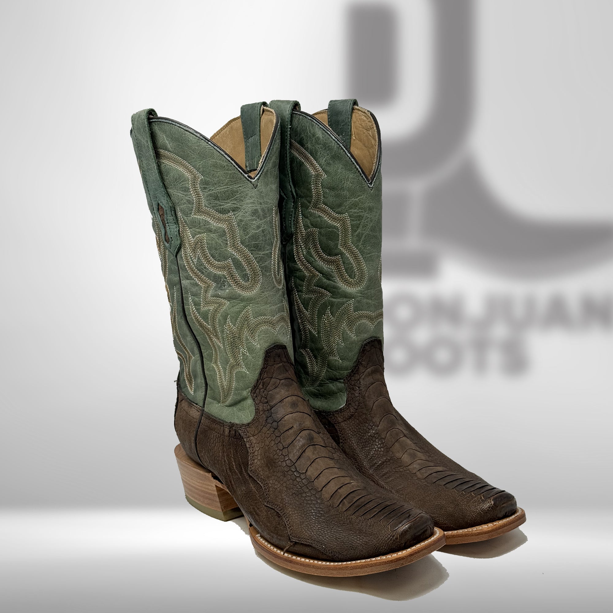 Corral Men's Brown / Green Ostrich Leg Boots