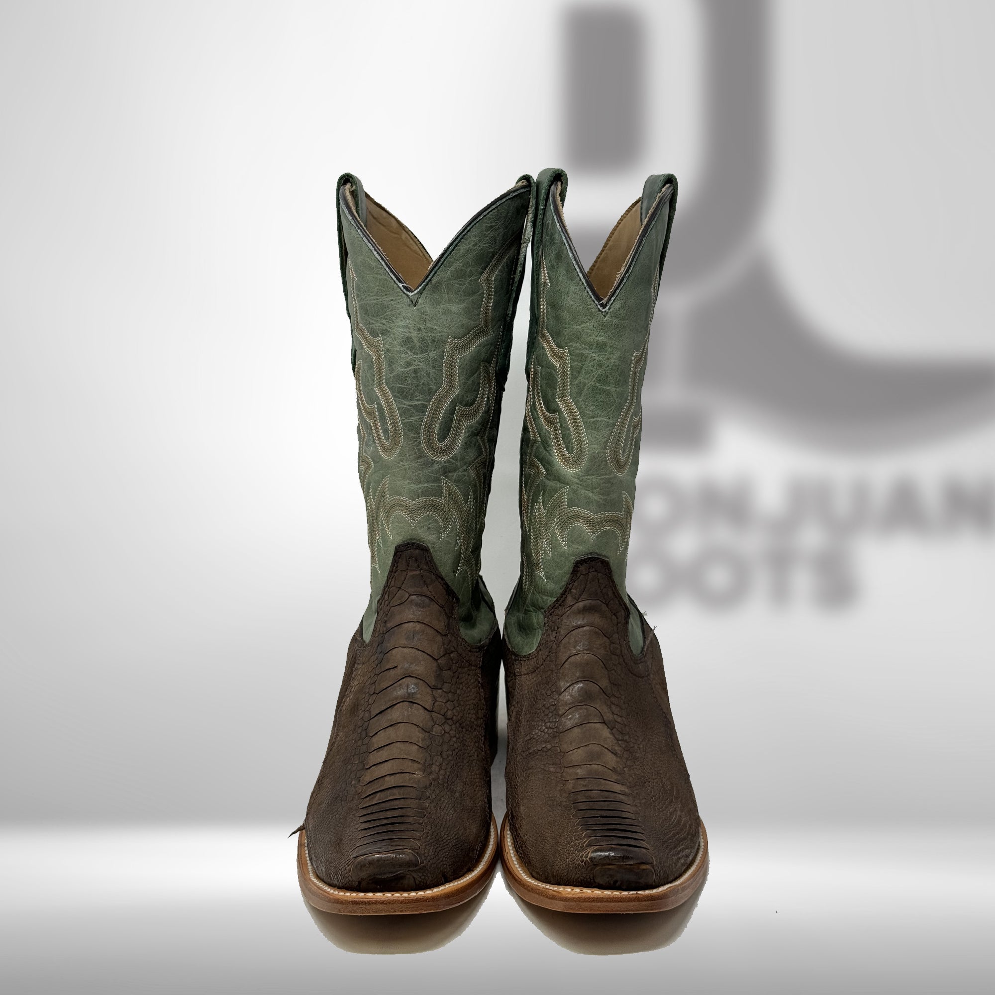 Corral Men's Brown / Green Ostrich Leg Boots