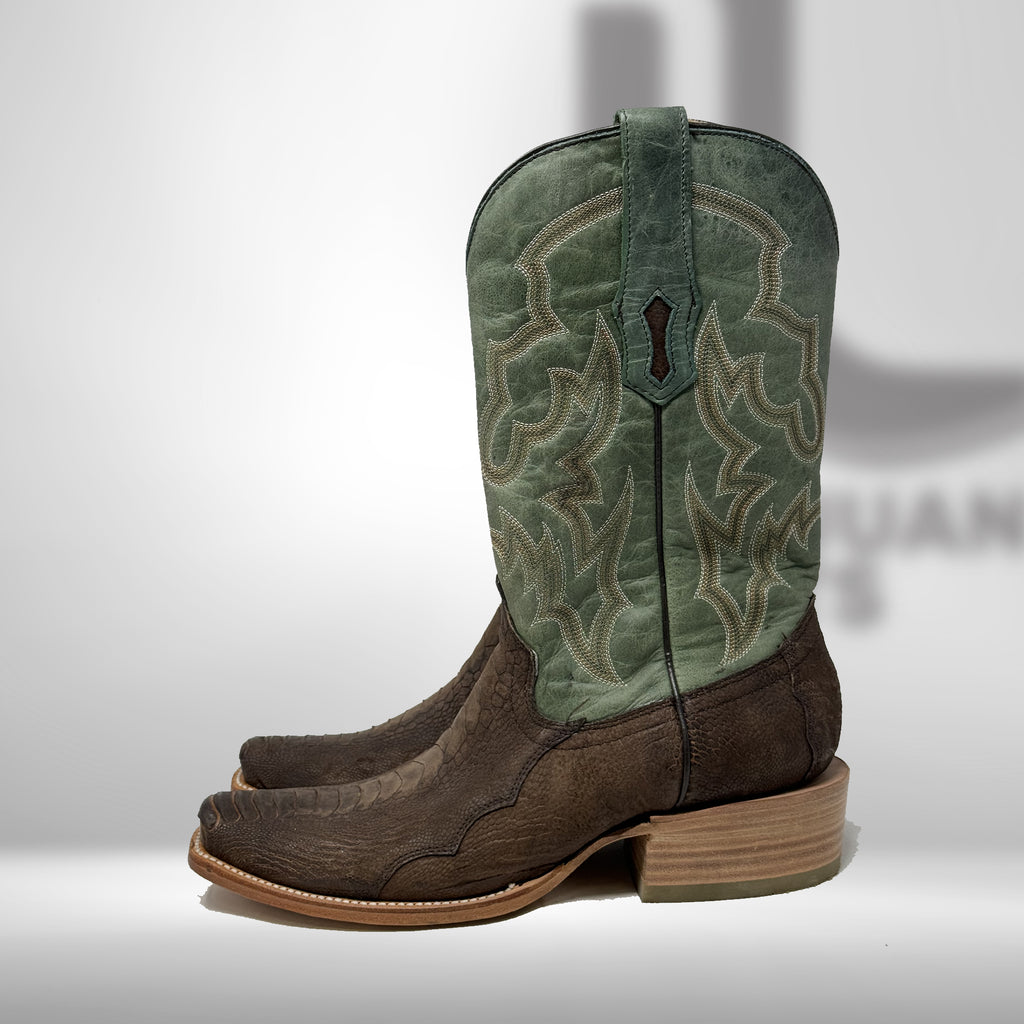 Corral Men's Brown / Green Ostrich Leg Boots