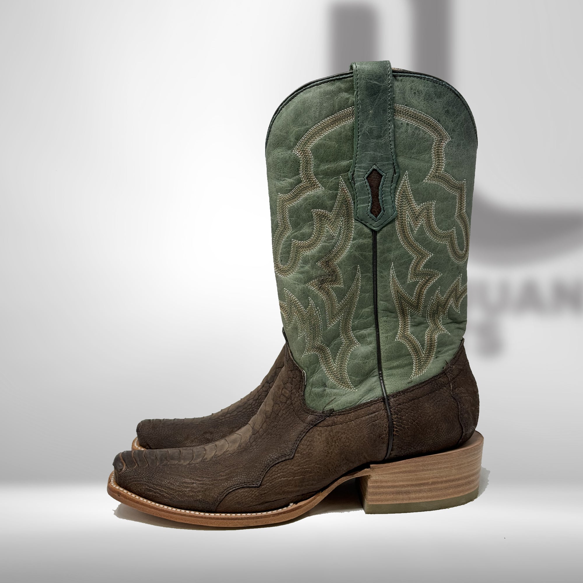 Corral Men's Brown / Green Ostrich Leg Boots