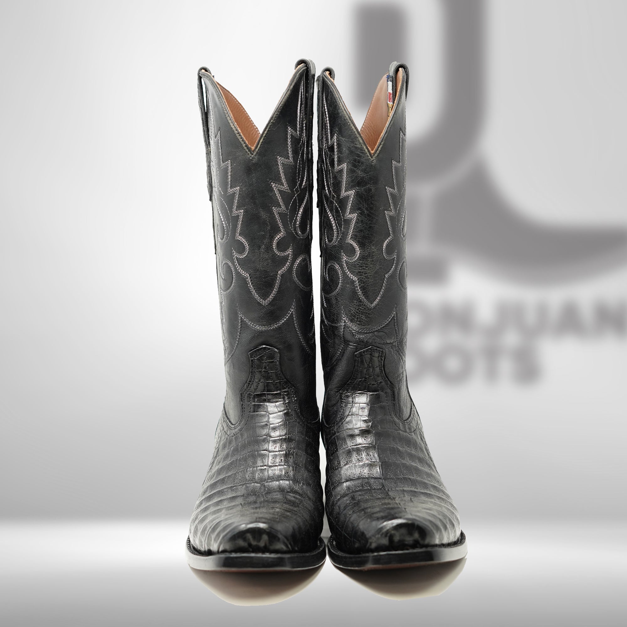DJ2018 | Don Juan Boots Men's Caiman Belly Black Diamond Toe