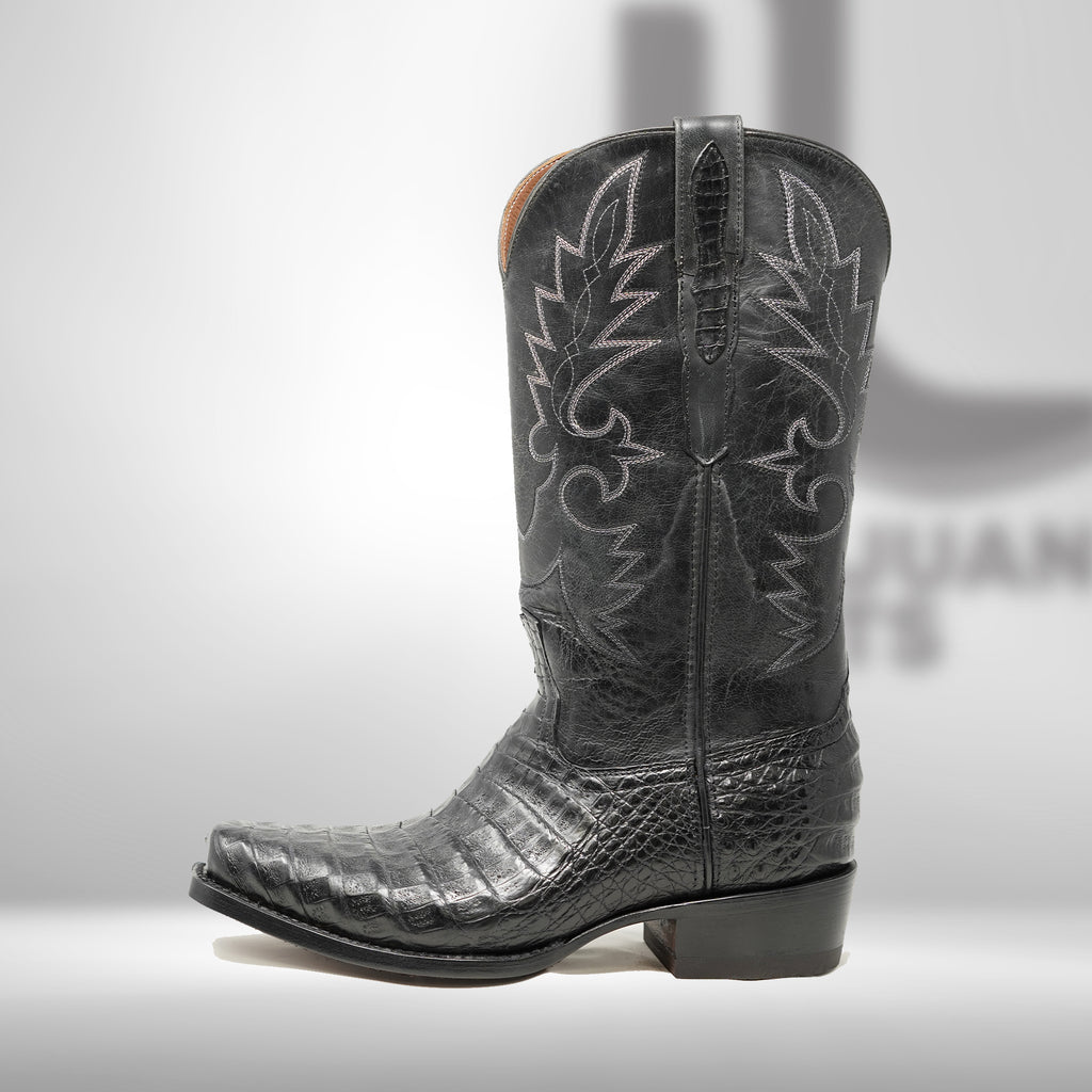 DJ2018 | Don Juan Boots Men's Caiman Belly Black Diamond Toe