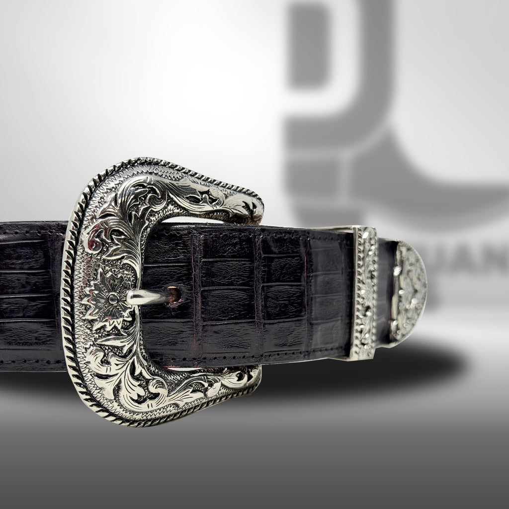 Ca002 | Black Cherry Caiman Belt