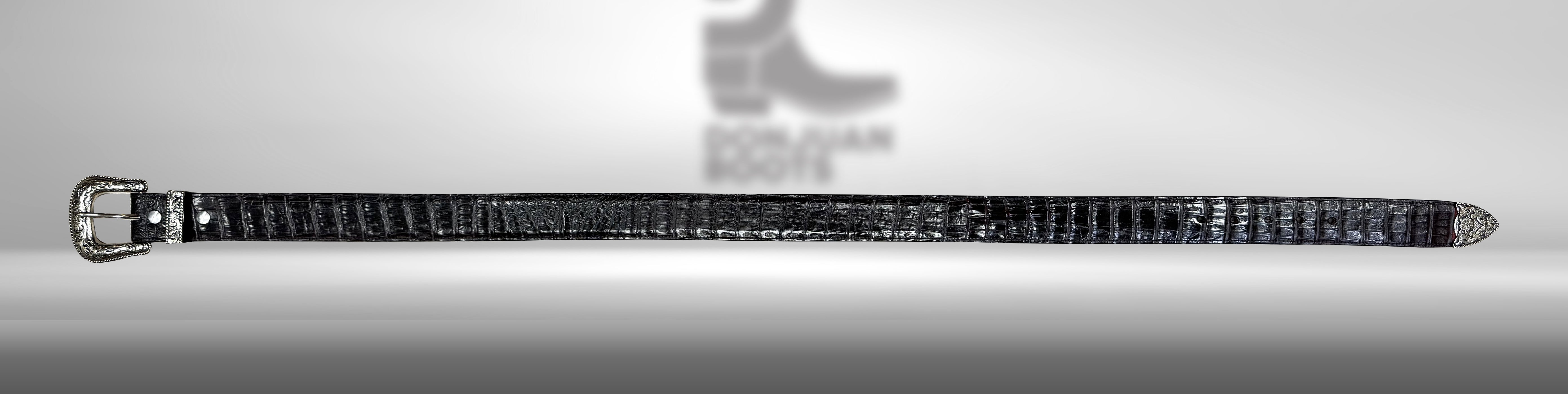 King Exotic Black Belt Genuine Caiman main image 1