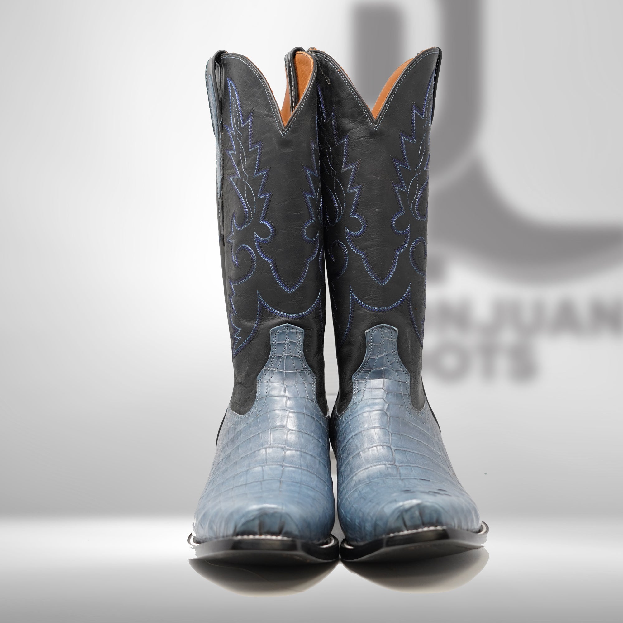 DJ2062 | Don Juan Boots Men's Caiman Belly Blue Jean Diamond Toe
