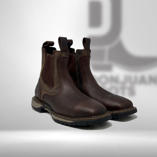 CEBU Men's Brown Chelsea Boots Steel Toe