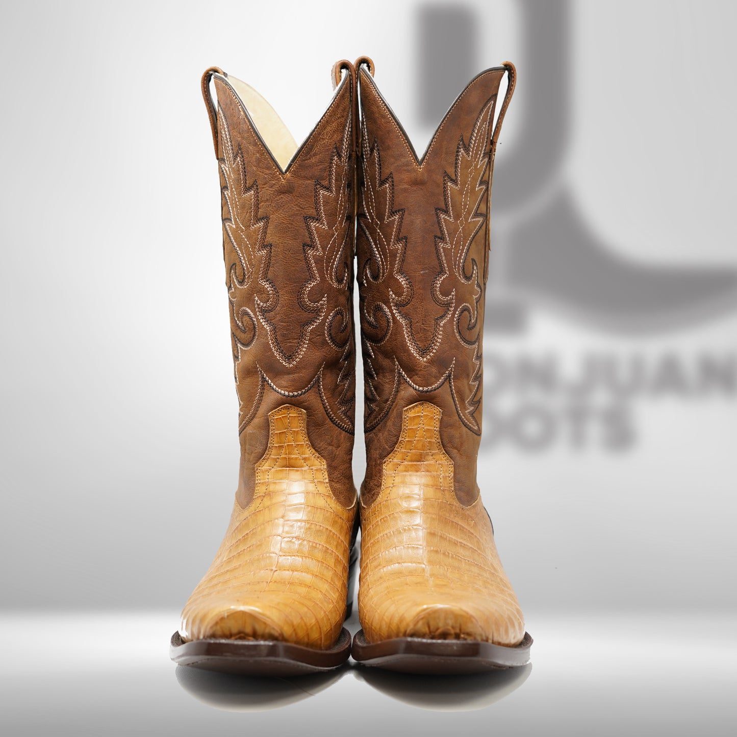 DJ2021 | Don Juan Boots Men's Caiman Belly Saddle Tan Diamond Toe