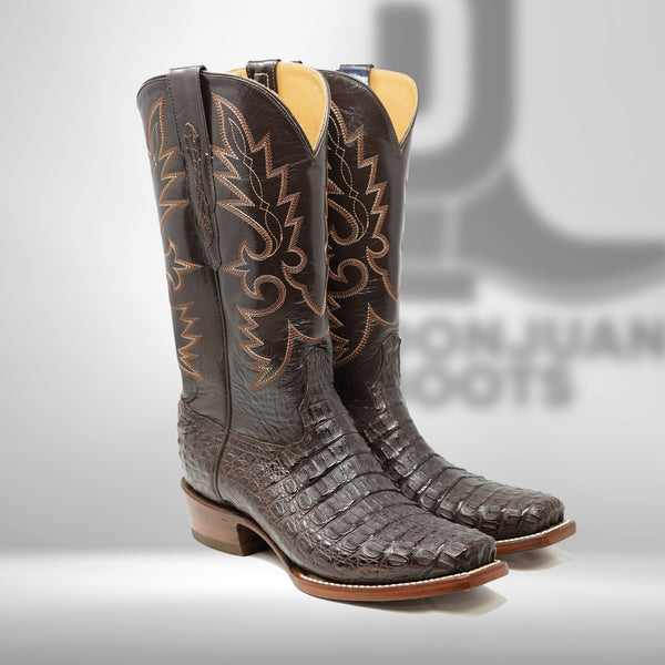 DJ2049 | Don Juan Boots Men's  Caiman Back Chocolate Diamond Toe