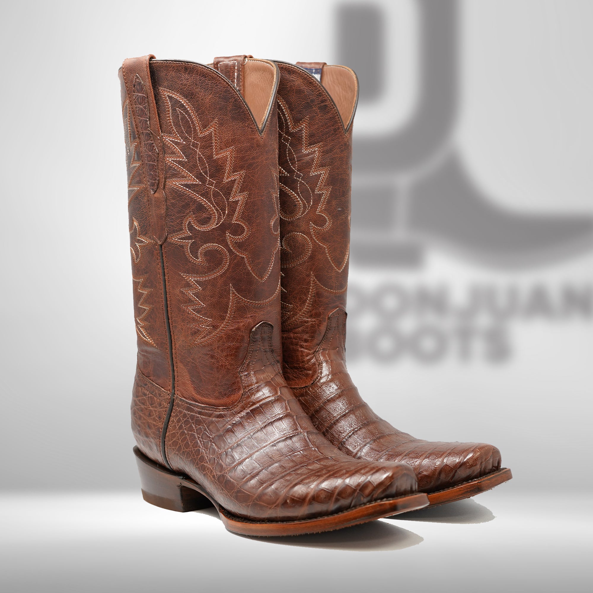 Dj2061 | Don Juan Boots Men's Caiman Belly Cigar Diamond Toe