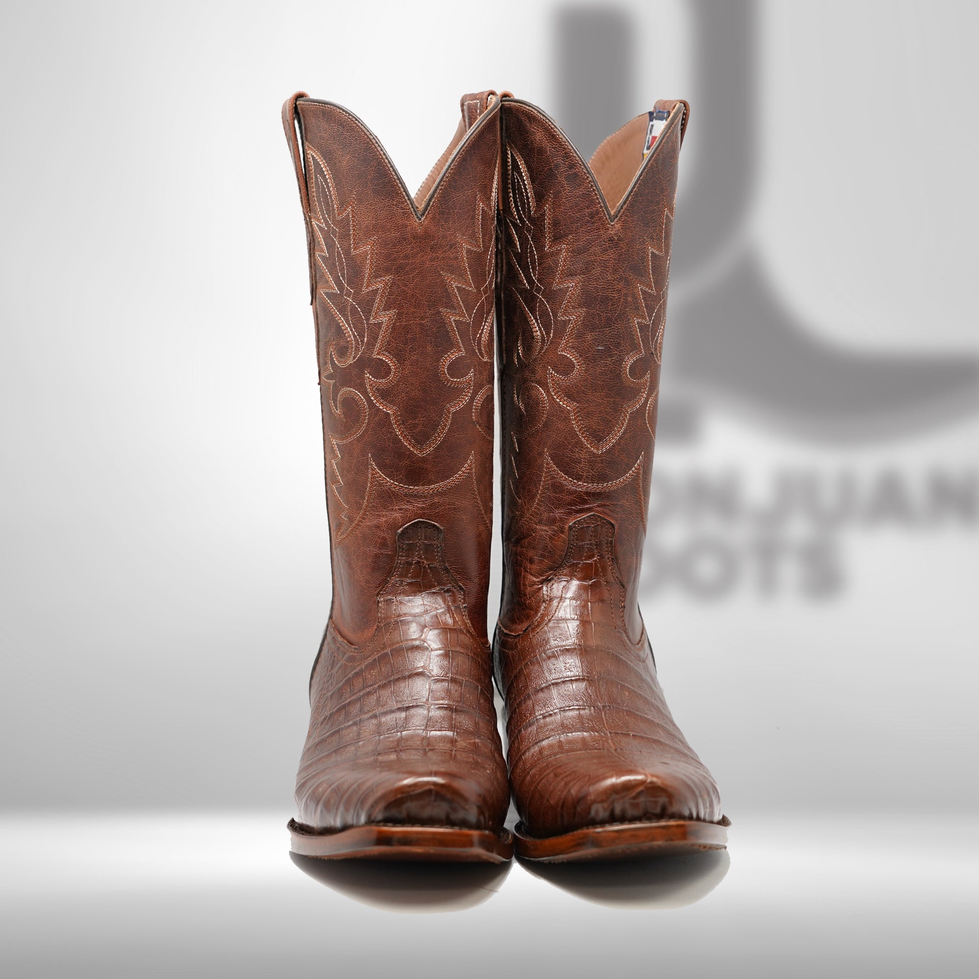 Dj2061 | Don Juan Boots Men's Caiman Belly Cigar Diamond Toe