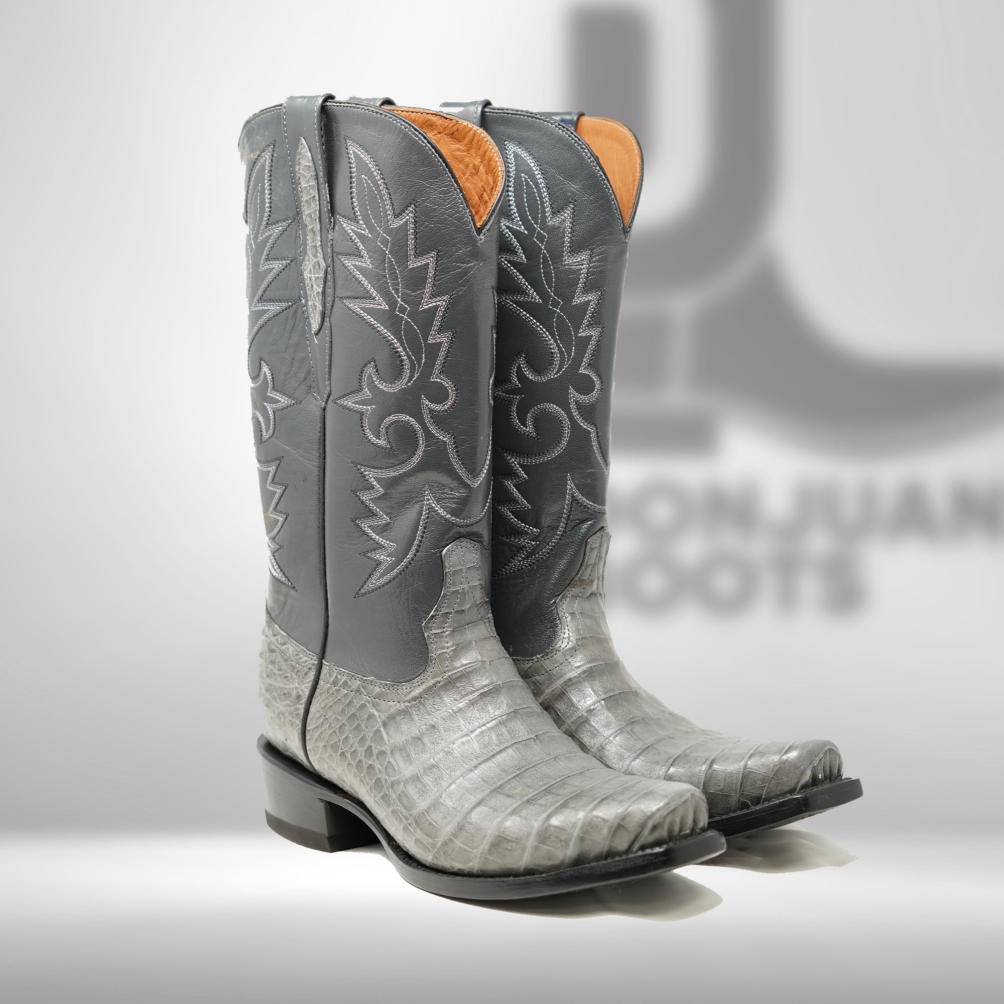 DJ2064 | Don Juan Boots Men's Caiman Belly Dark Grey Diamond