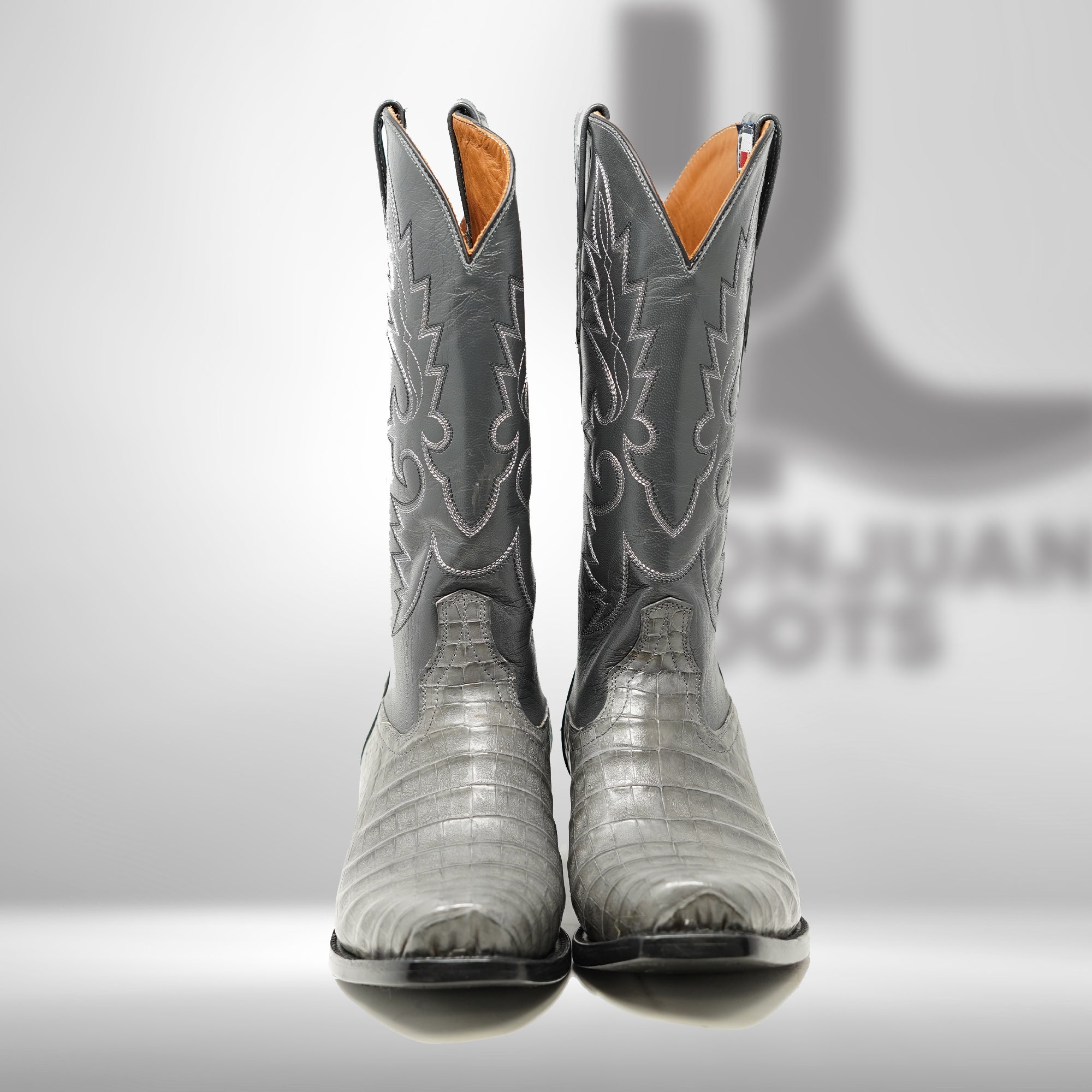 DJ2064 | Don Juan Boots Men's Caiman Belly Dark Grey Diamond