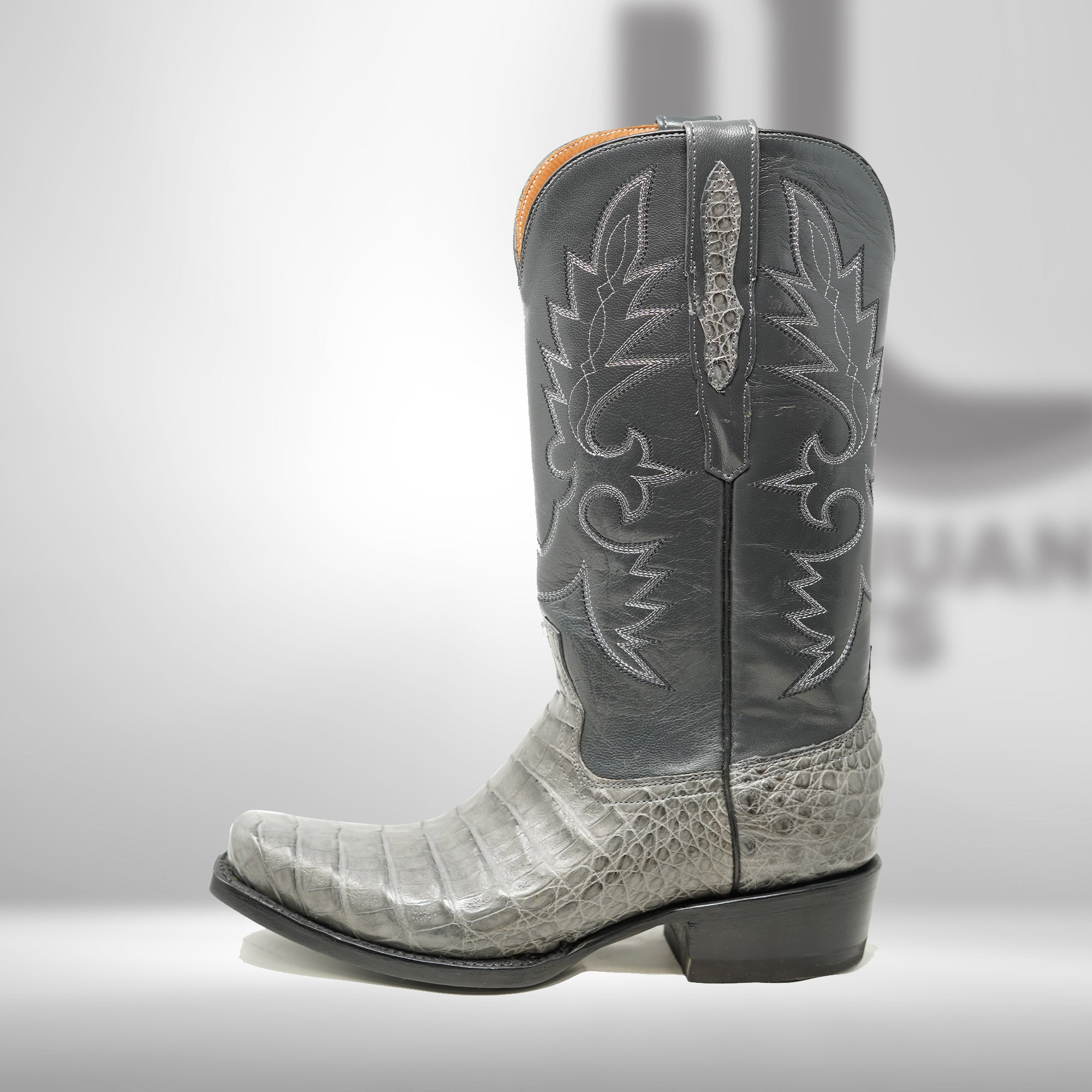 DJ2064 | Don Juan Boots Men's Caiman Belly Dark Grey Diamond
