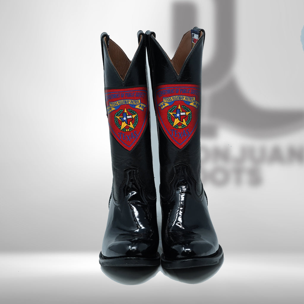 DJ1011 | Don Juan Boots Men's Patent Leather Trooper Boots