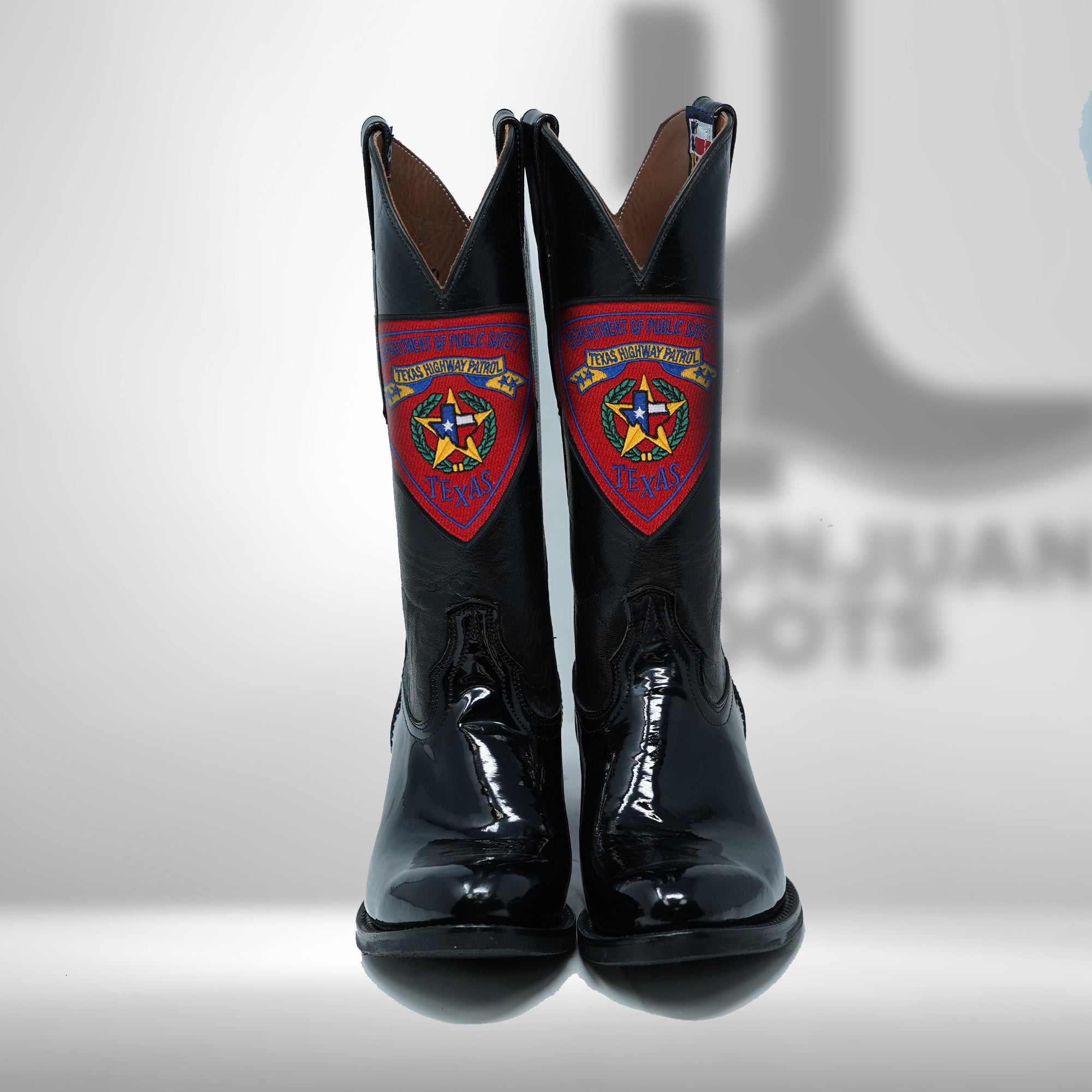 DJ1011 | Don Juan Boots Men's Patent Leather Trooper Boots