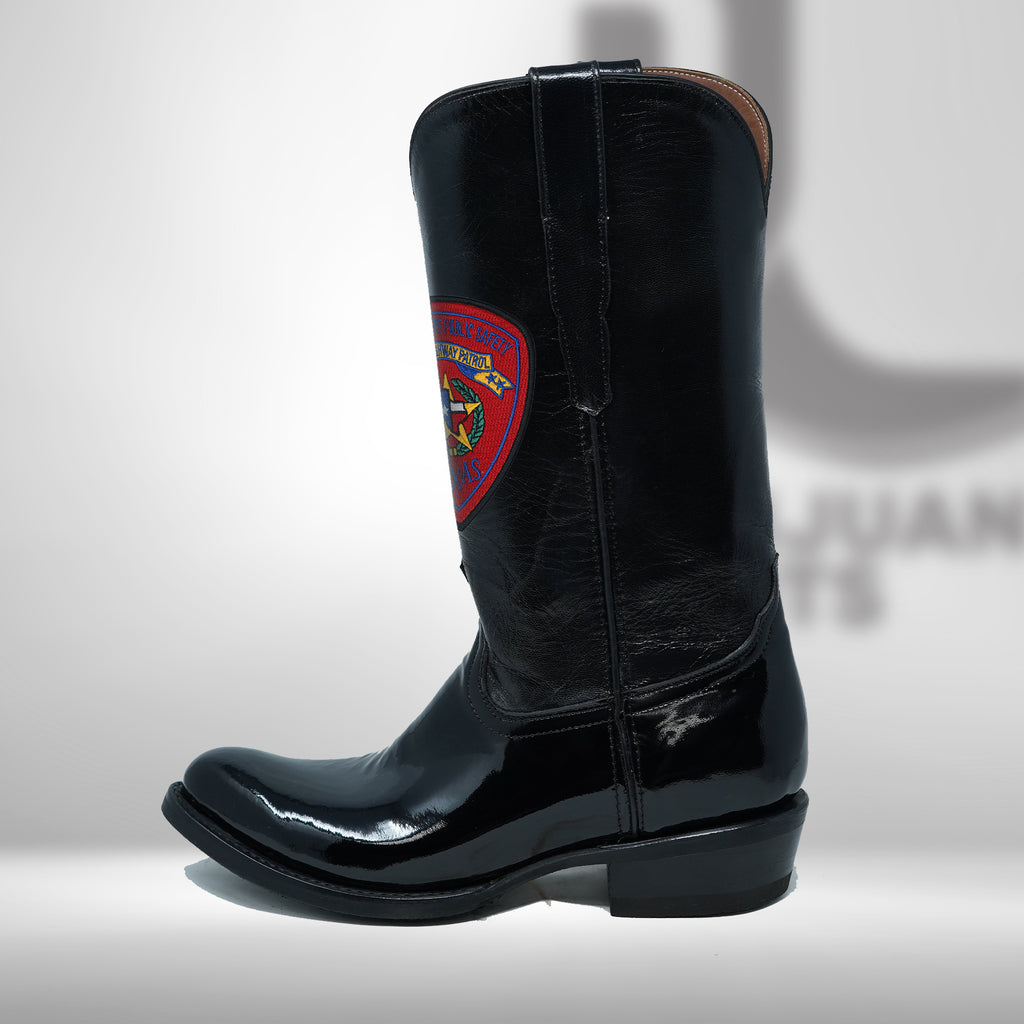 DJ1011 | Don Juan Boots Men's Patent Leather Trooper Boots