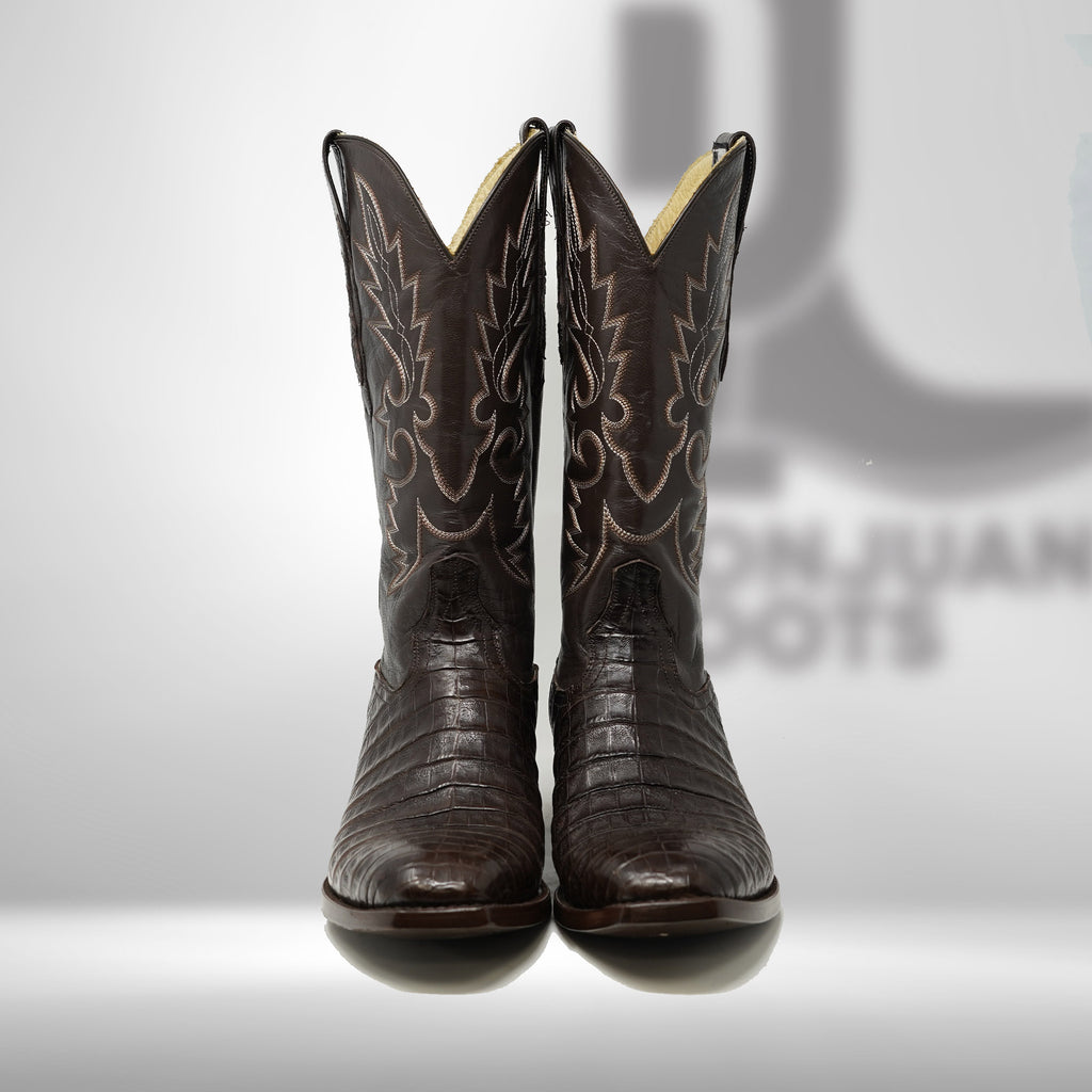 DJ2002 | Don Juan Boots Men's Caiman Belly Chocolate French Toe